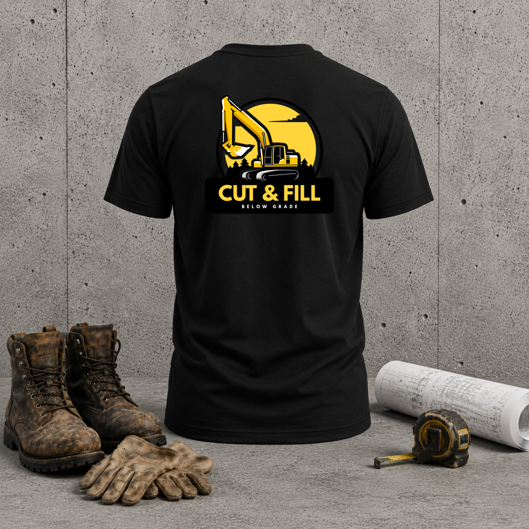 Construction Excavator T-Shirt – “Cut & Fill” Heavy Equipment Tee