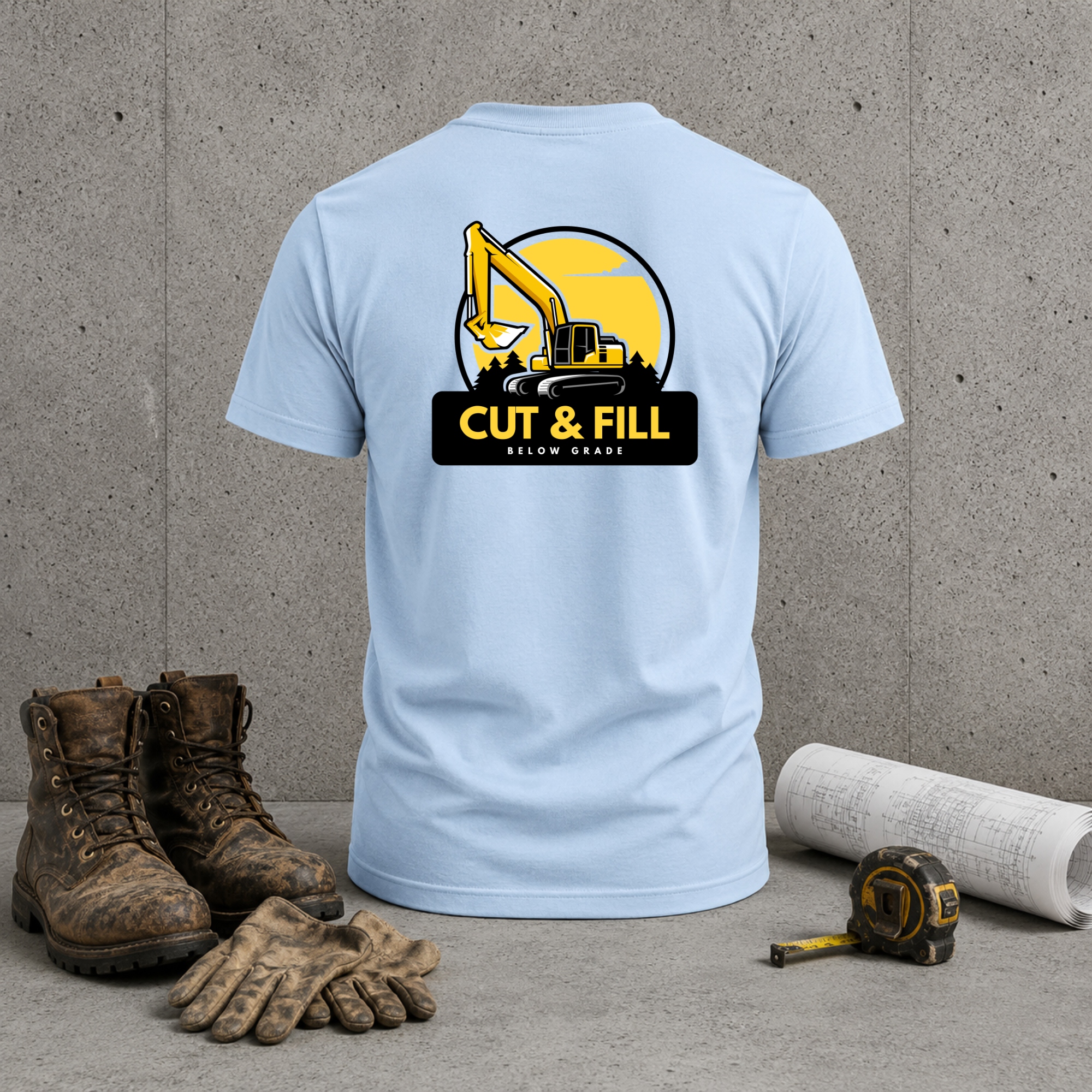 Construction Excavator T-Shirt – “Cut & Fill” Heavy Equipment Tee