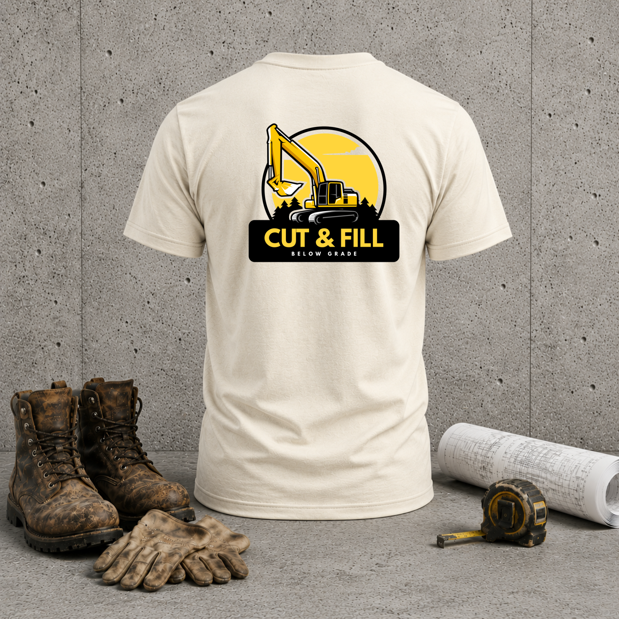 Construction Excavator T-Shirt – “Cut & Fill” Heavy Equipment Tee