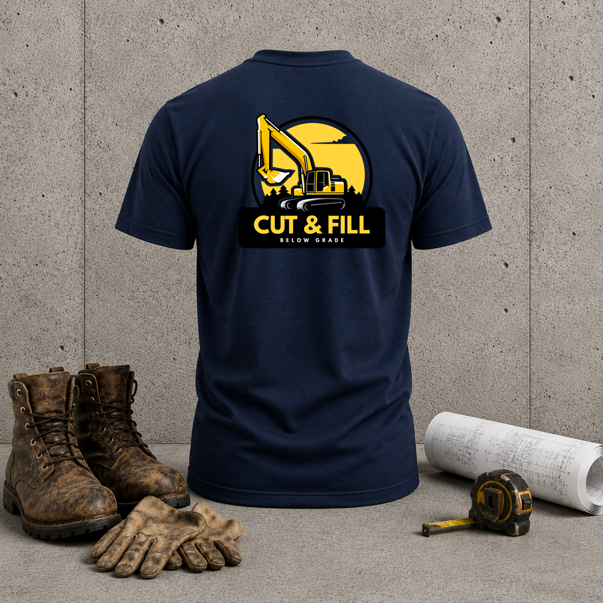 Construction Excavator T-Shirt – “Cut & Fill” Heavy Equipment Tee
