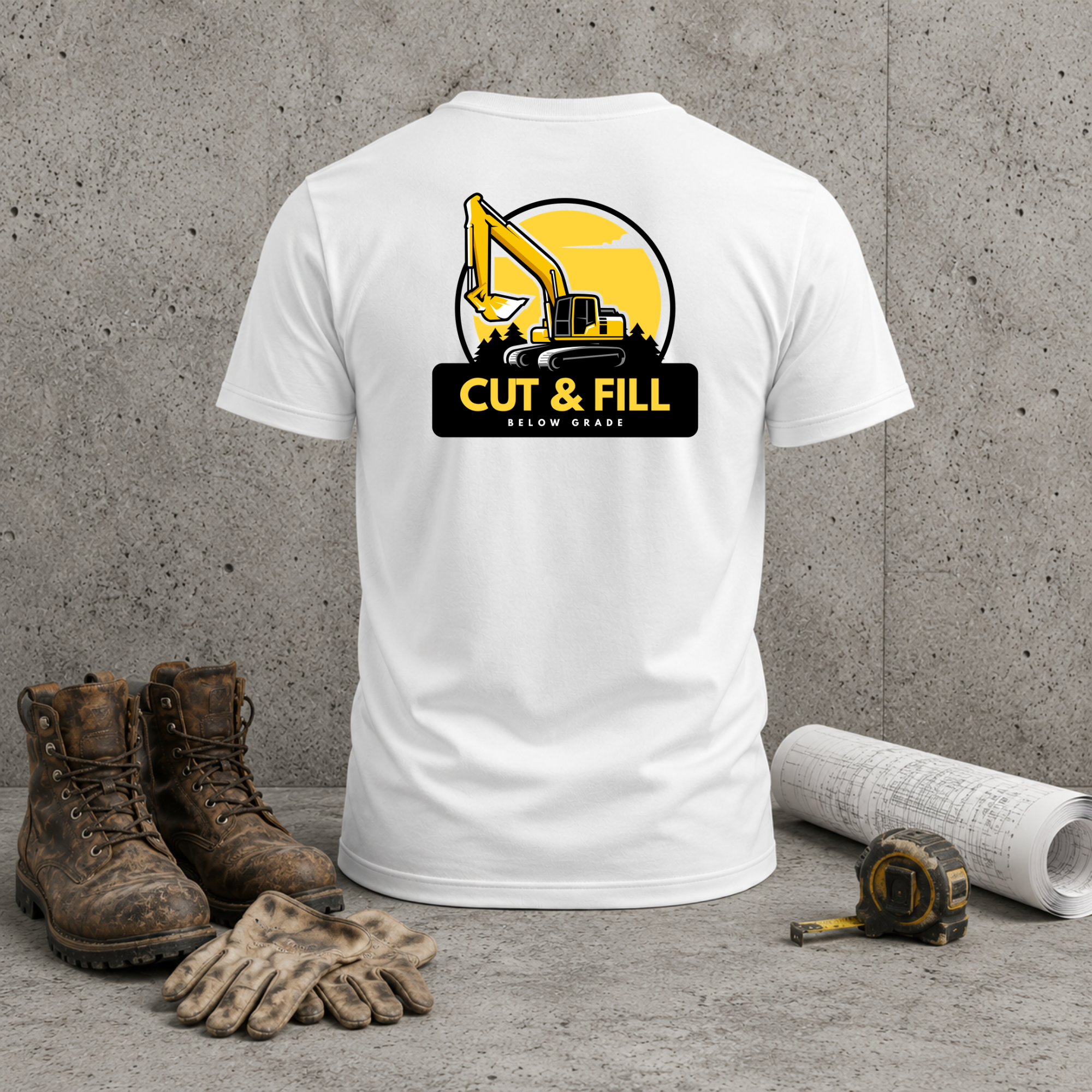 Construction Excavator T-Shirt – “Cut & Fill” Heavy Equipment Tee