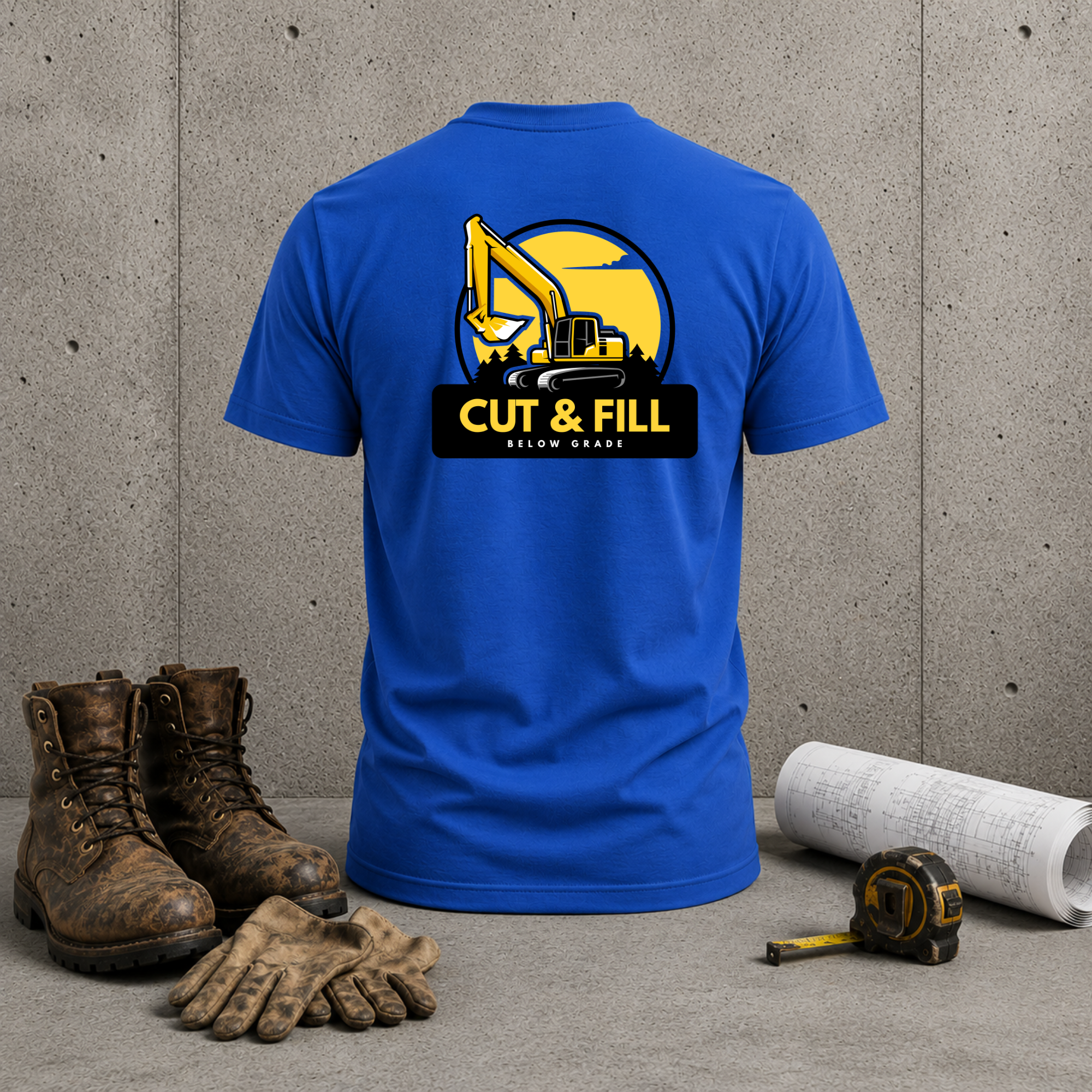 Construction Excavator T-Shirt – “Cut & Fill” Heavy Equipment Tee