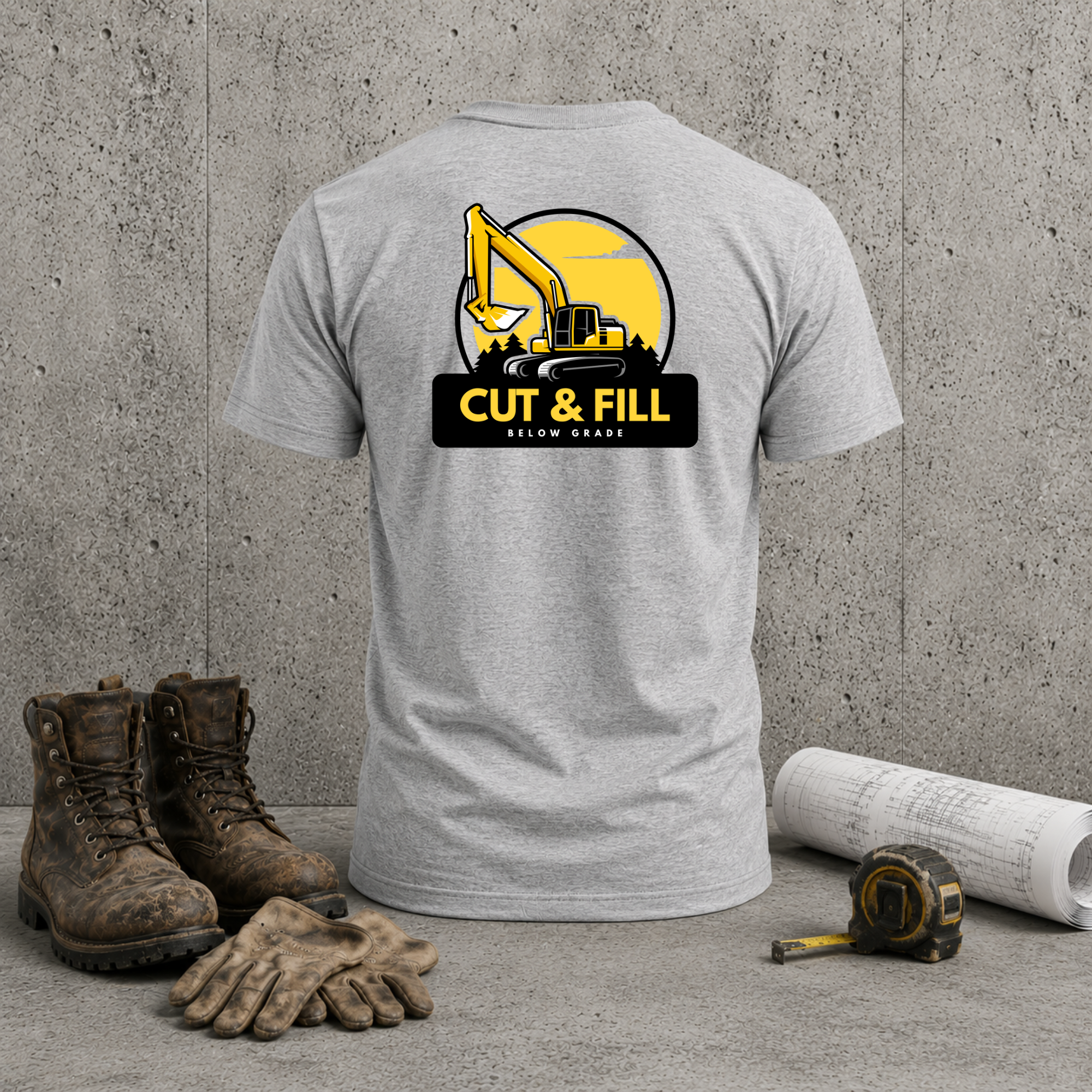 Construction Excavator T-Shirt – “Cut & Fill” Heavy Equipment Tee