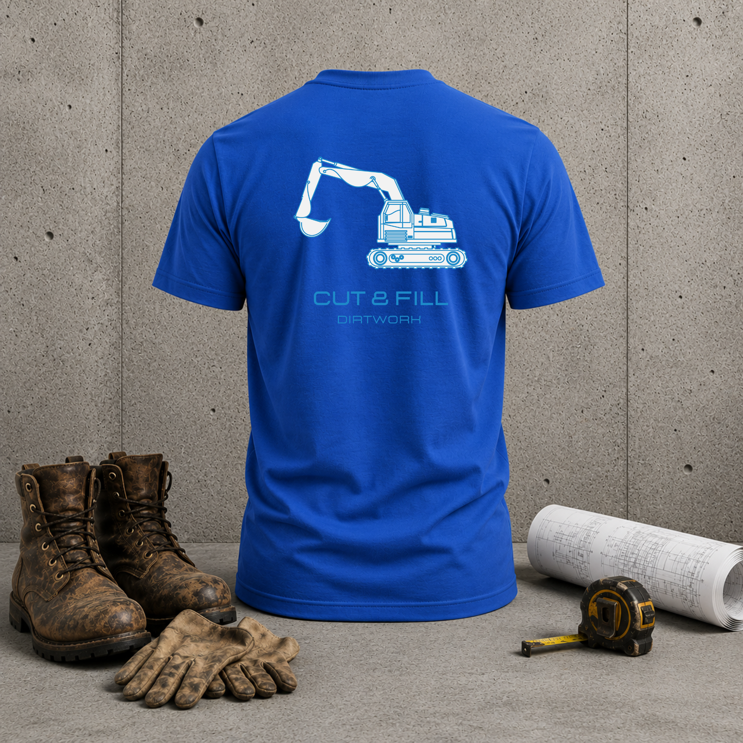 Excavator “Cut & Fill” T‑Shirt — Construction Crew Tee