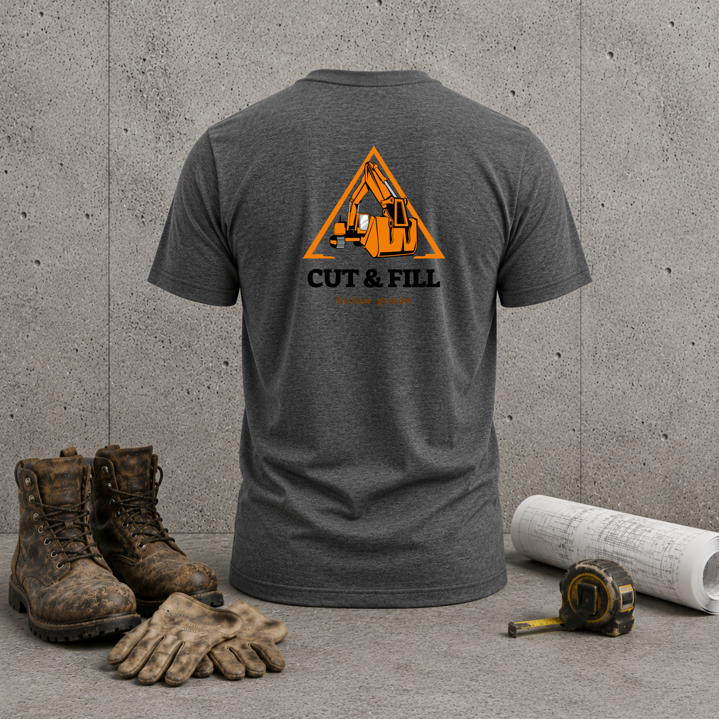 Excavator 'Cut & Fill' T‑Shirt — Heavy Equipment Construction Crew Tee