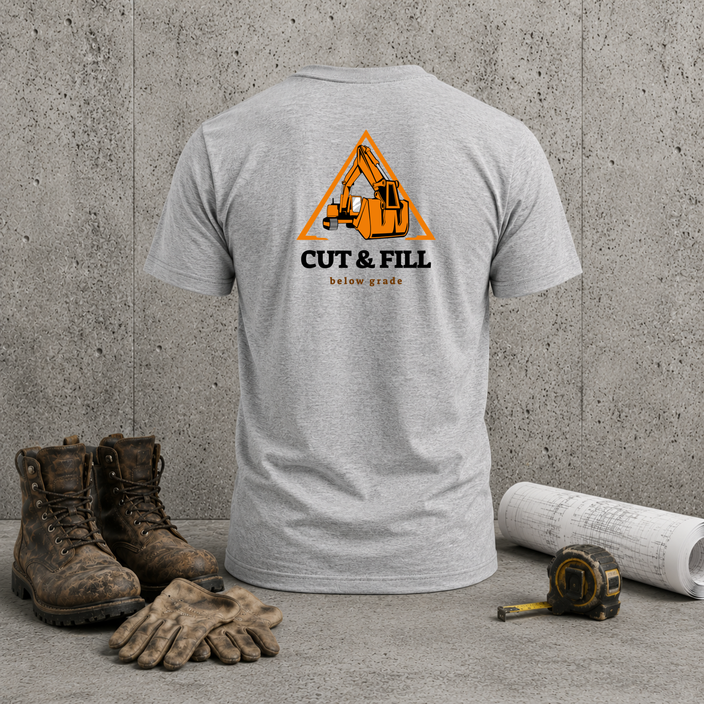 Excavator 'Cut & Fill' T‑Shirt — Heavy Equipment Construction Crew Tee