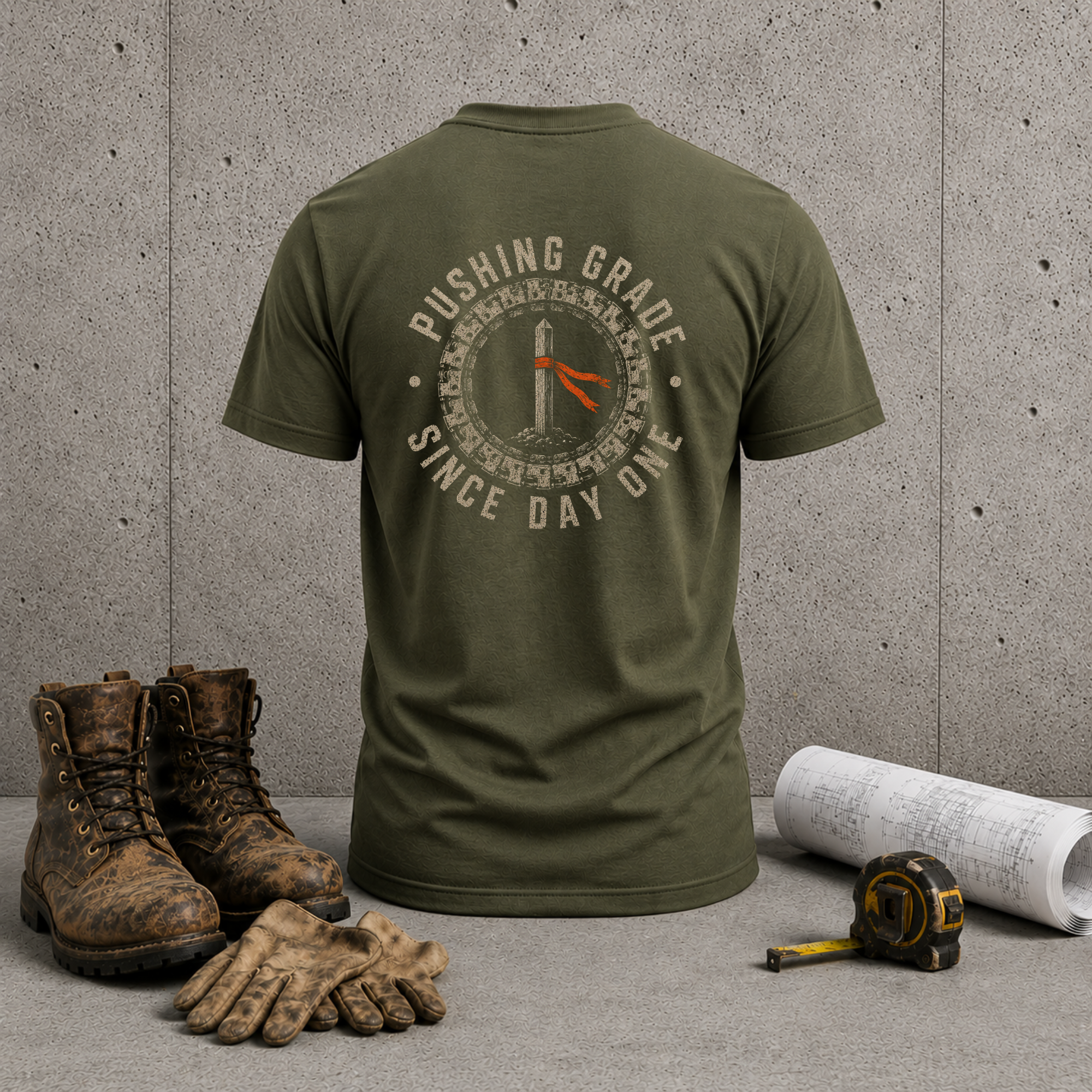 Pushing Grade Since Day One T-Shirt — Heavy Civil Tee
