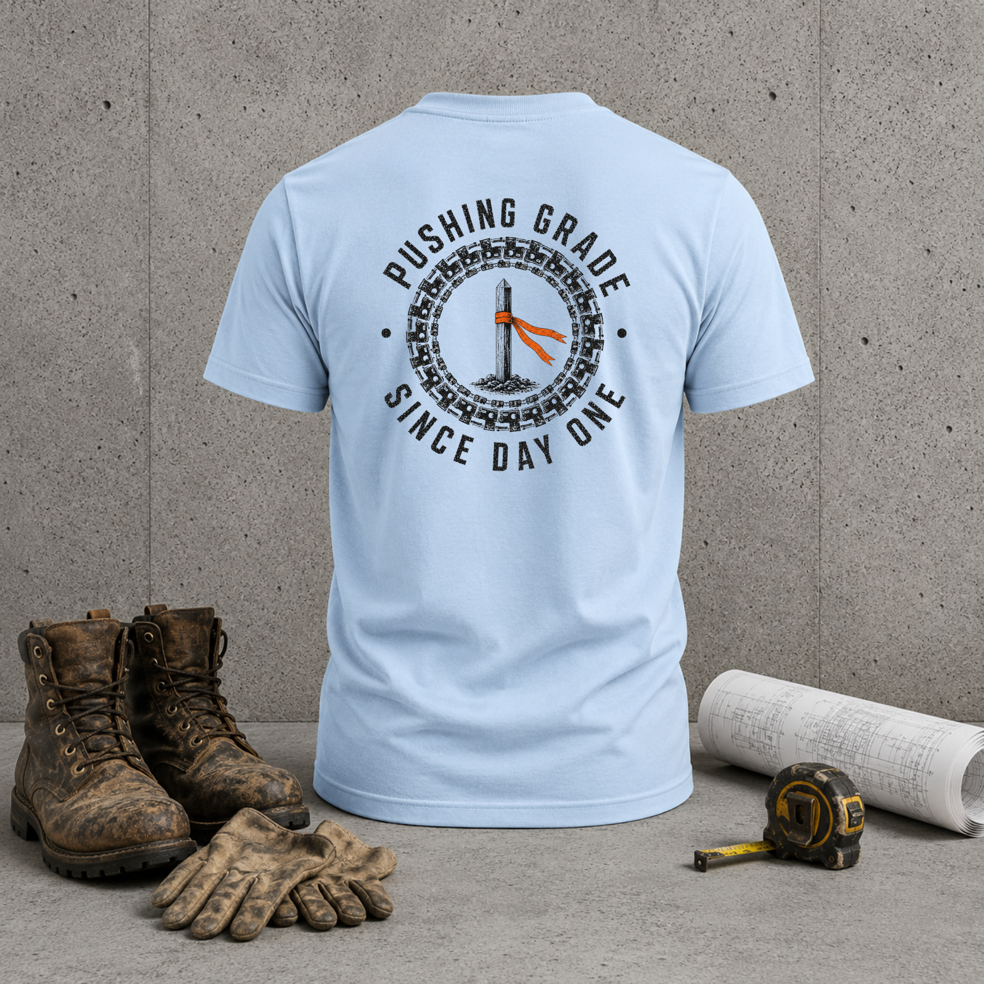 T-Shirt — "Pushing Grade Since Day One" Back Graphic