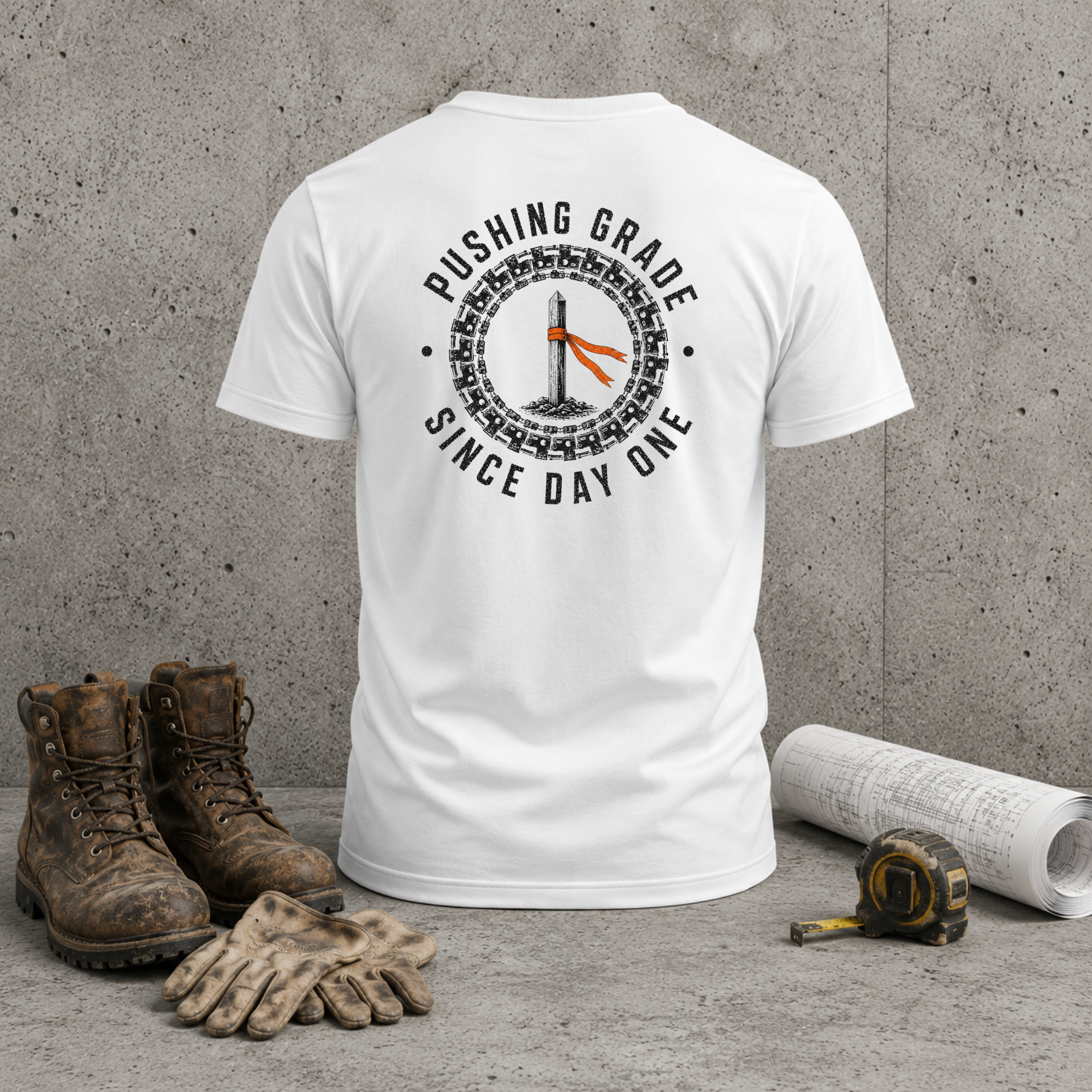 T-Shirt — "Pushing Grade Since Day One" Back Graphic