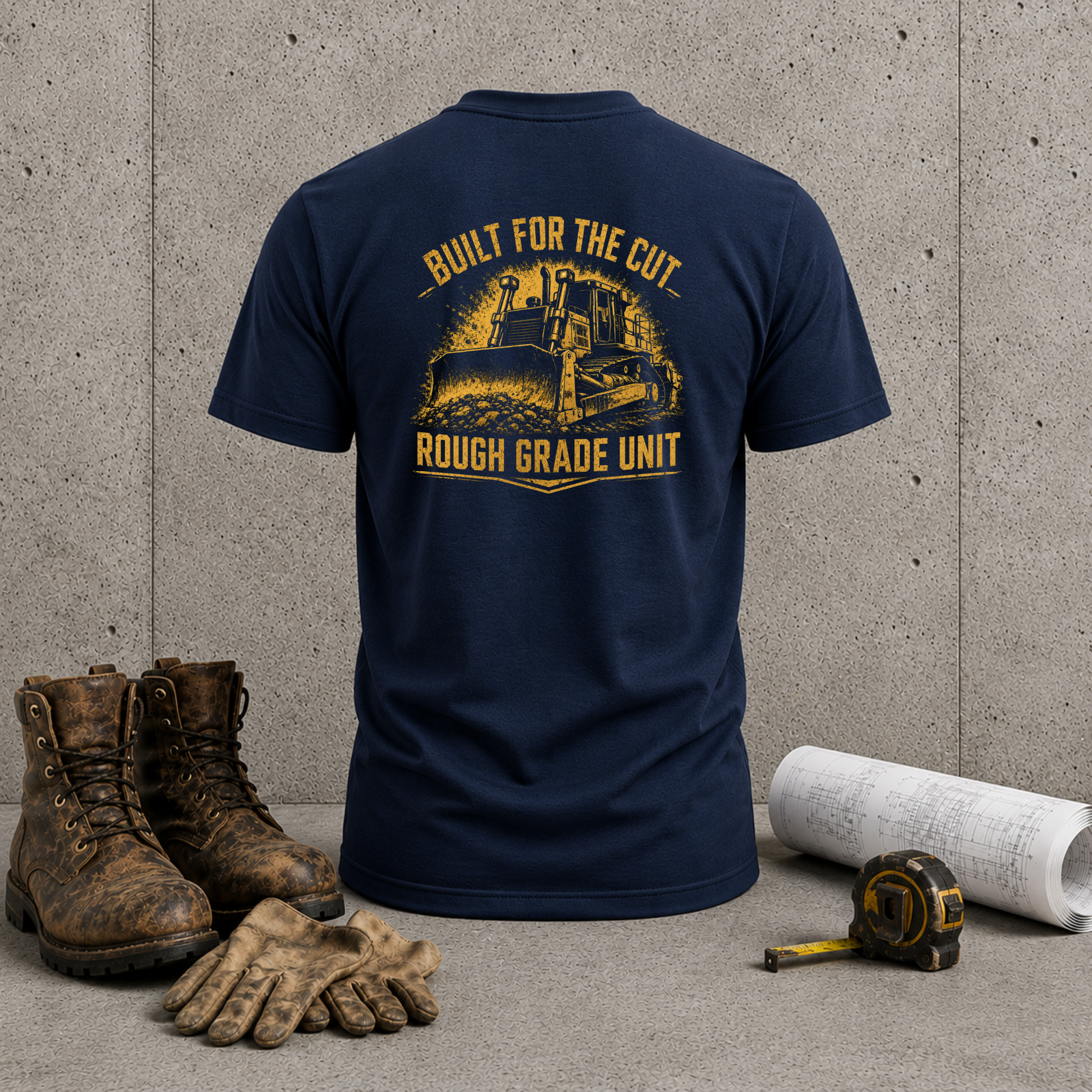 Bulldozer T-Shirt — "Built for the Cut" Rough Grade Unit Construction Tee