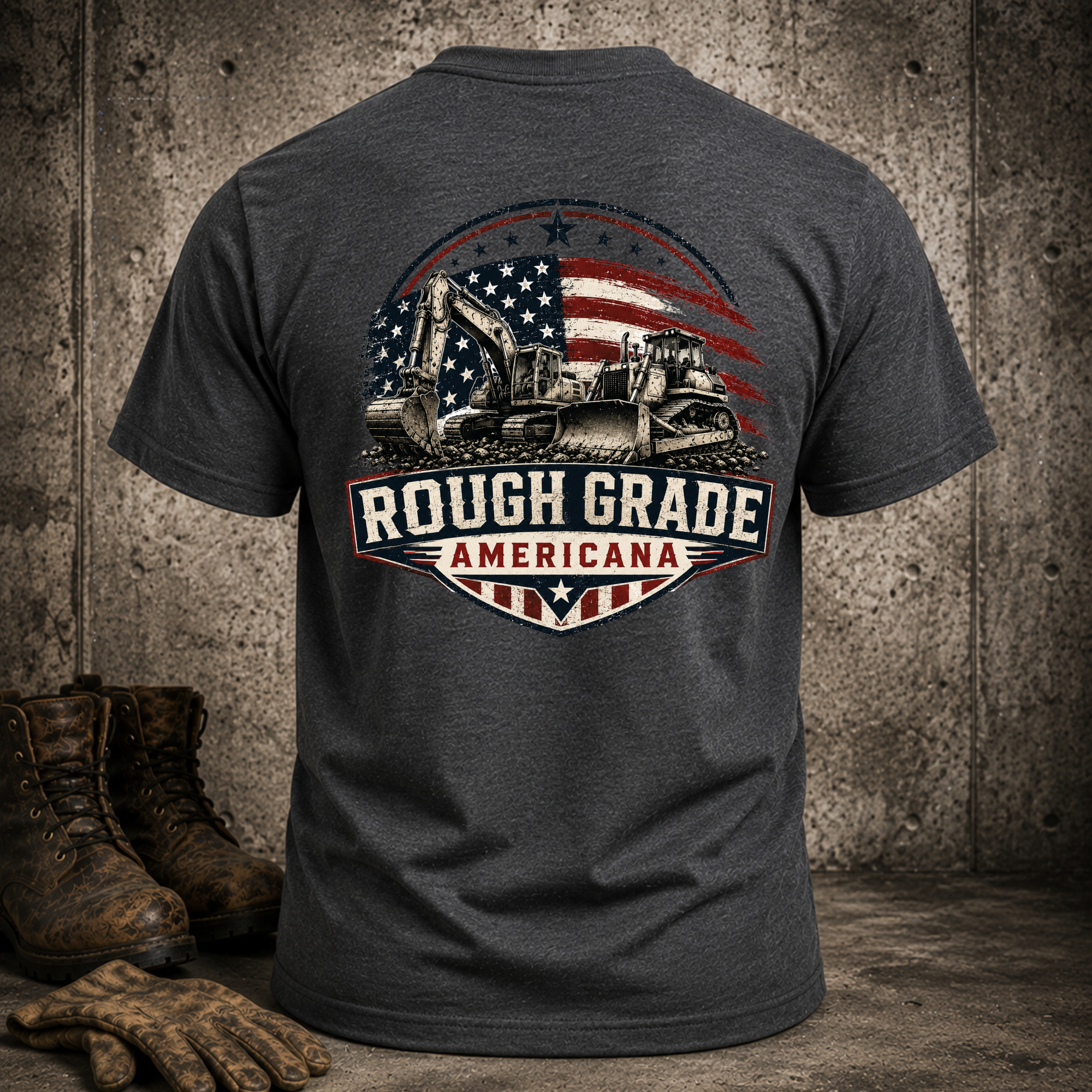Rough Grade Americana T-Shirt — Patriotic Construction Crew Tee