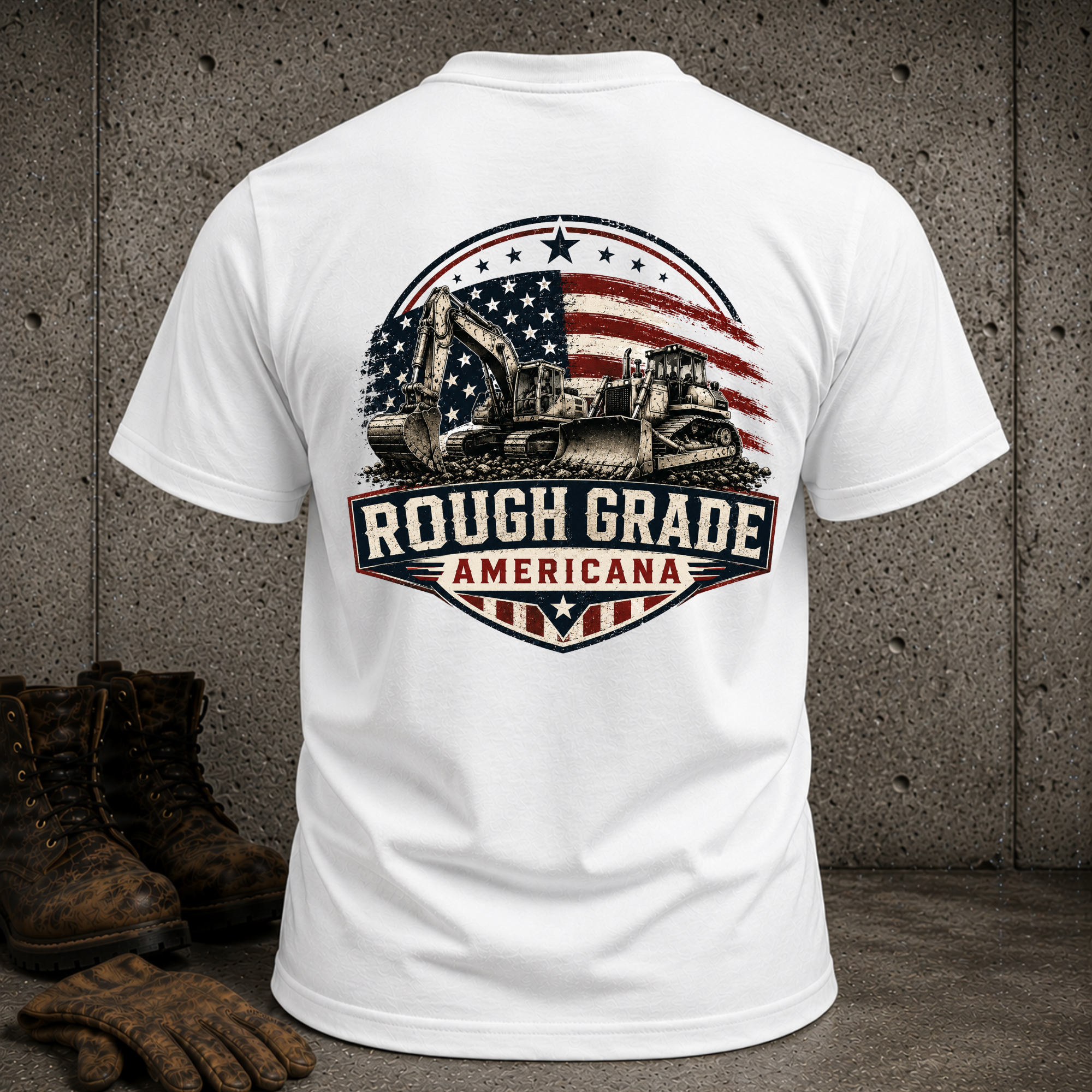 Rough Grade Americana T-Shirt — Patriotic Construction Crew Tee