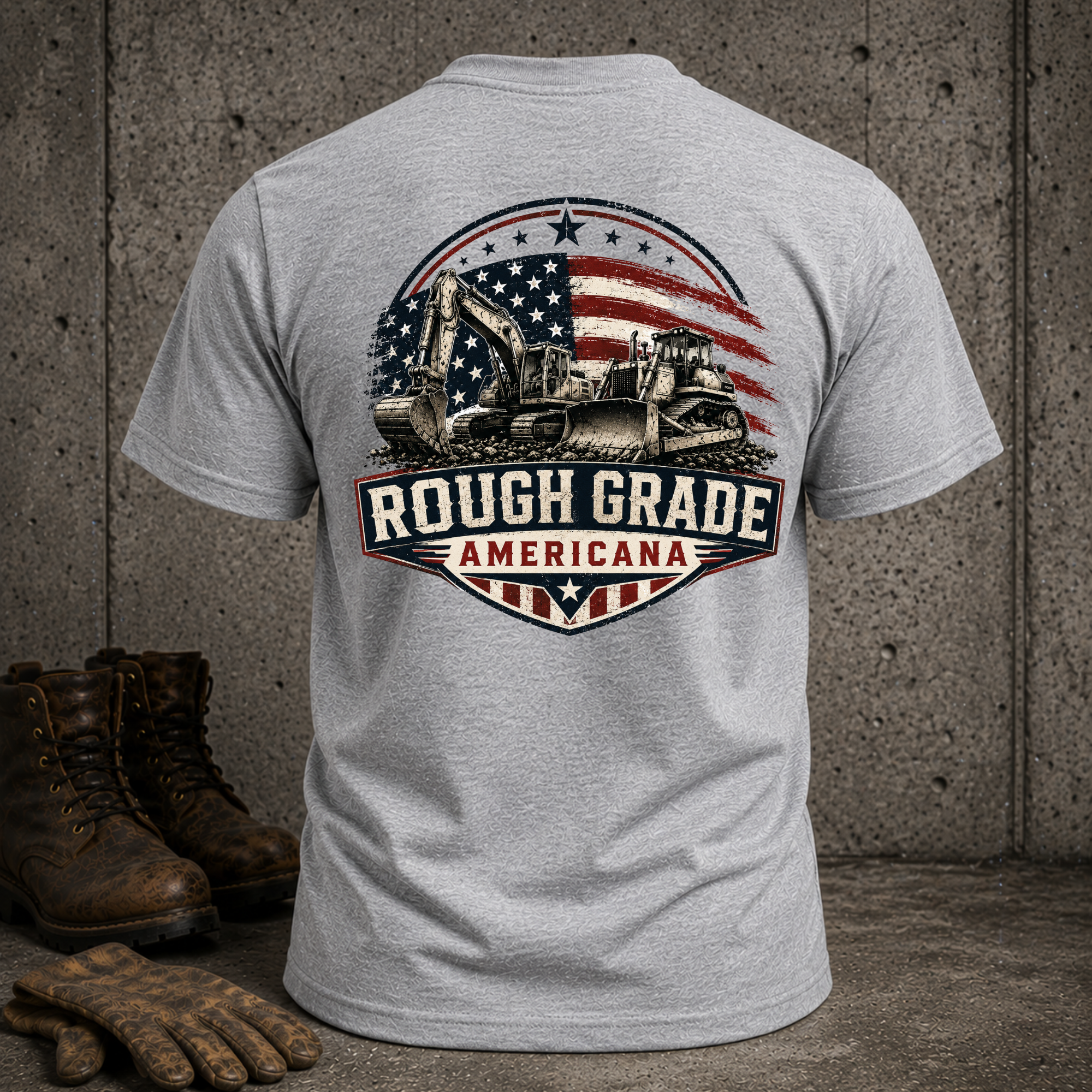 Rough Grade Americana T-Shirt — Patriotic Construction Crew Tee