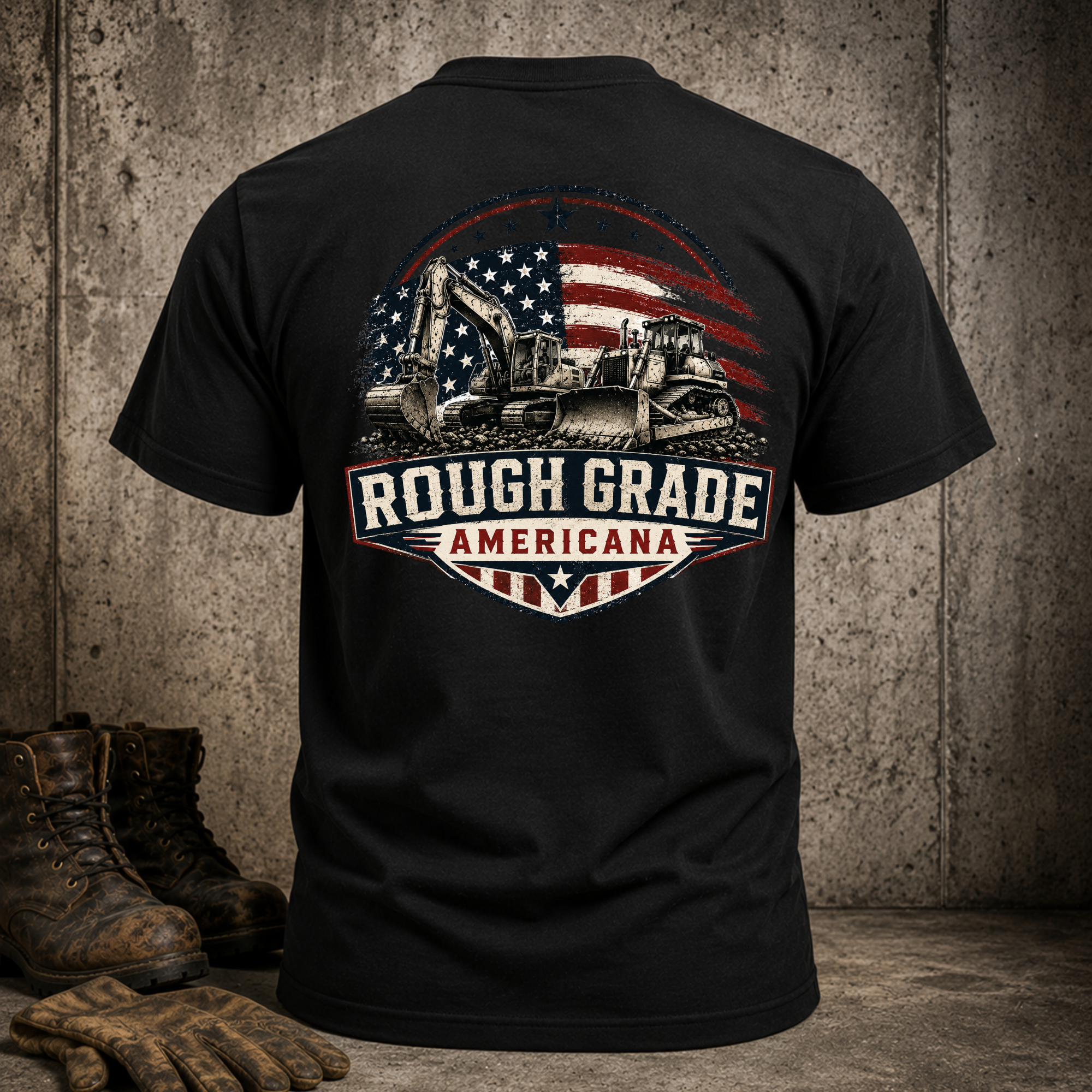 Rough Grade Americana T-Shirt — Patriotic Construction Crew Tee