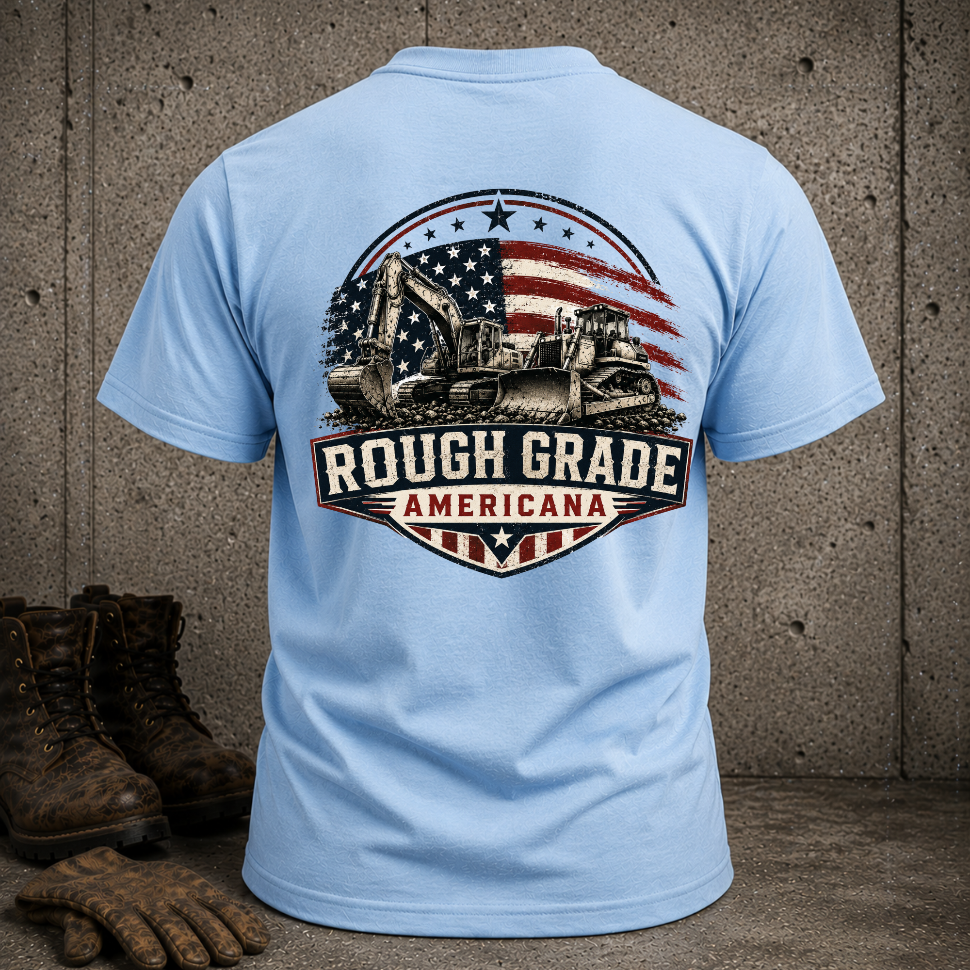 Rough Grade Americana T-Shirt — Patriotic Construction Crew Tee