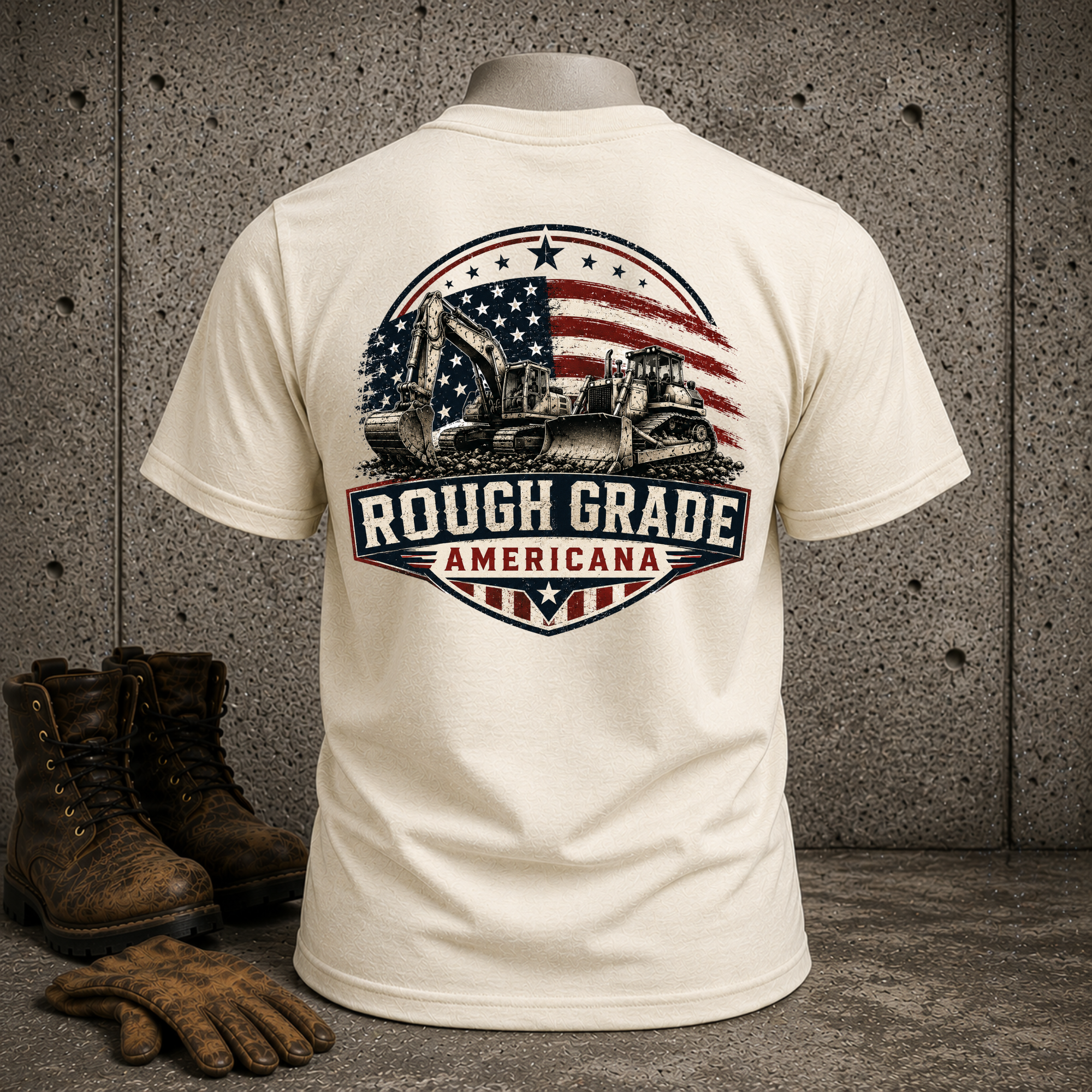 Rough Grade Americana T-Shirt — Patriotic Construction Crew Tee