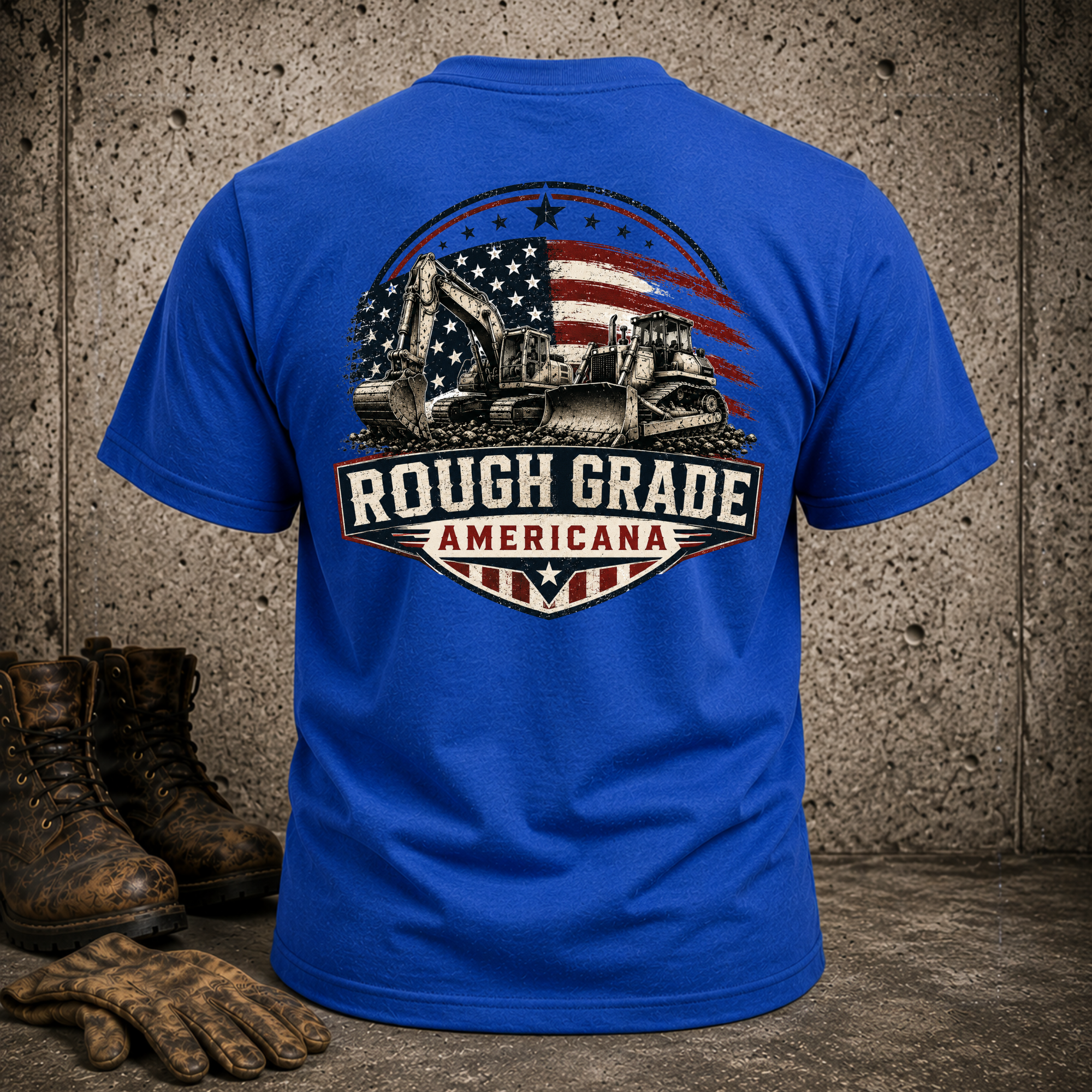 Rough Grade Americana T-Shirt — Patriotic Construction Crew Tee