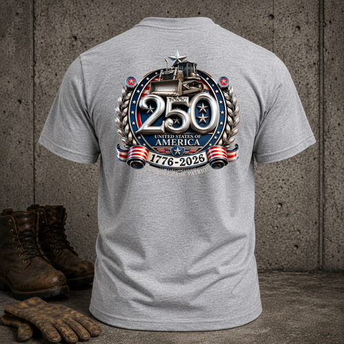 250 Year Anniversary T-shirt- Patriotic Dozer Graphic Tee