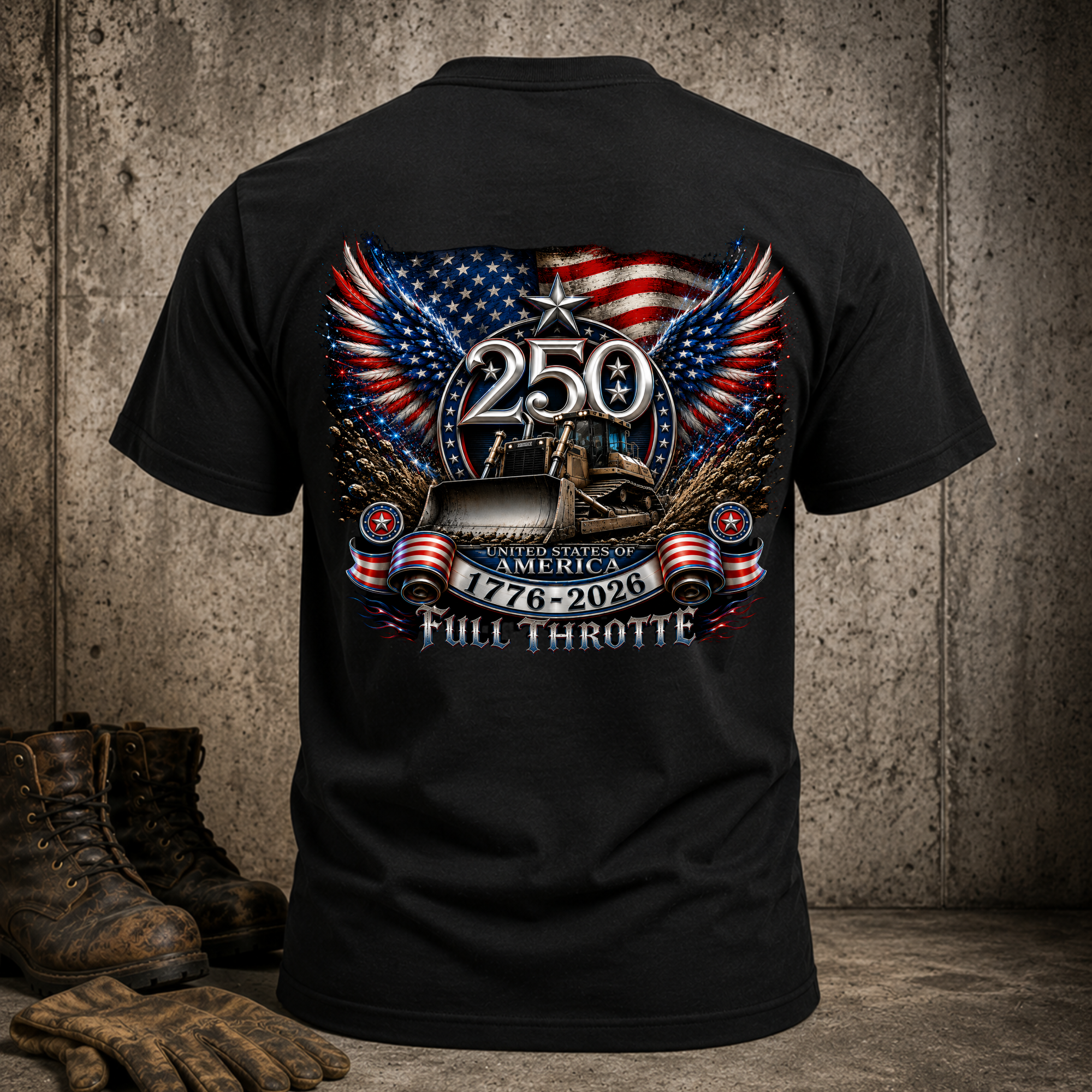 Full Throttle 250 Year Anniversary T-shirt - Patriotic Tee