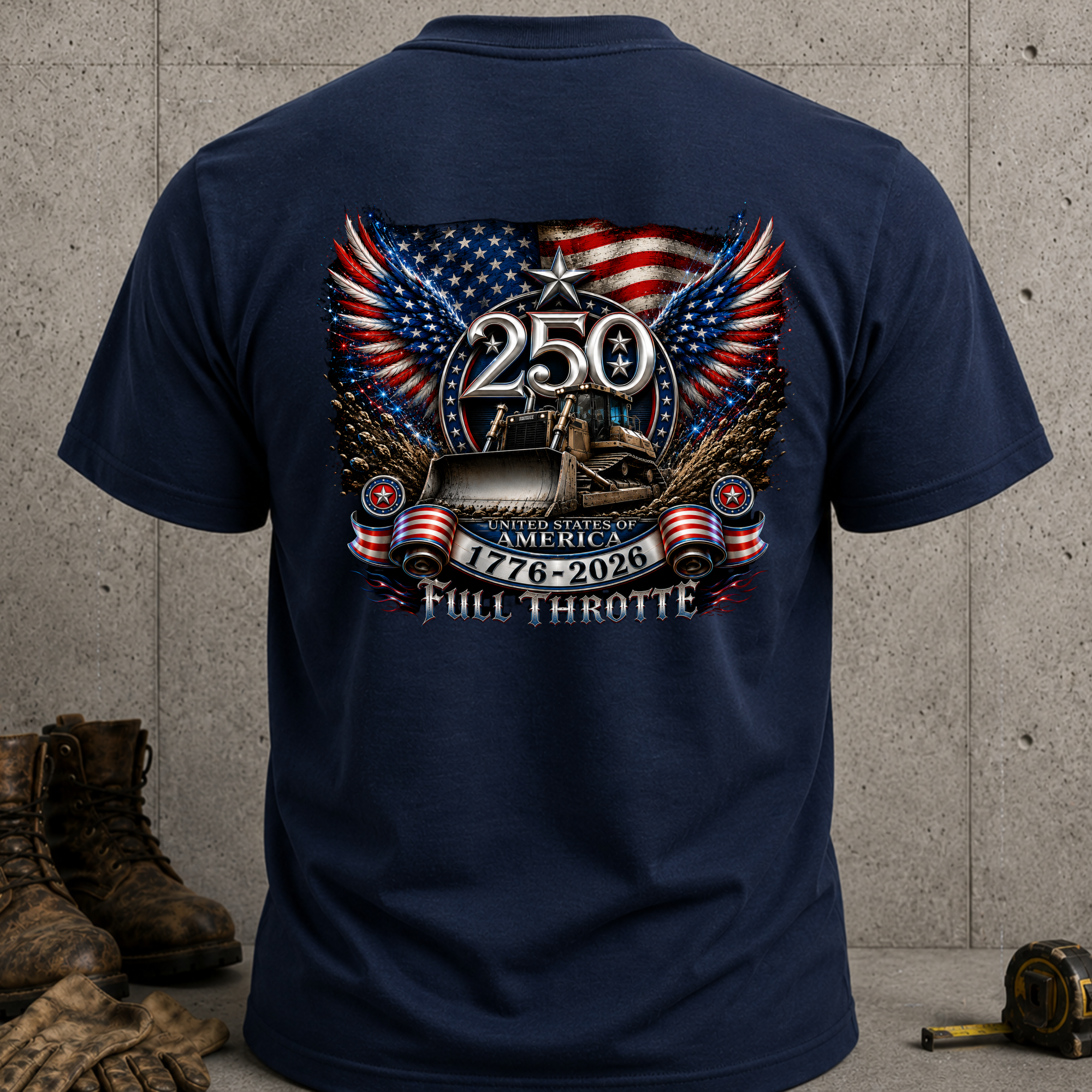 Full Throttle 250 Year Anniversary T-shirt - Patriotic Tee
