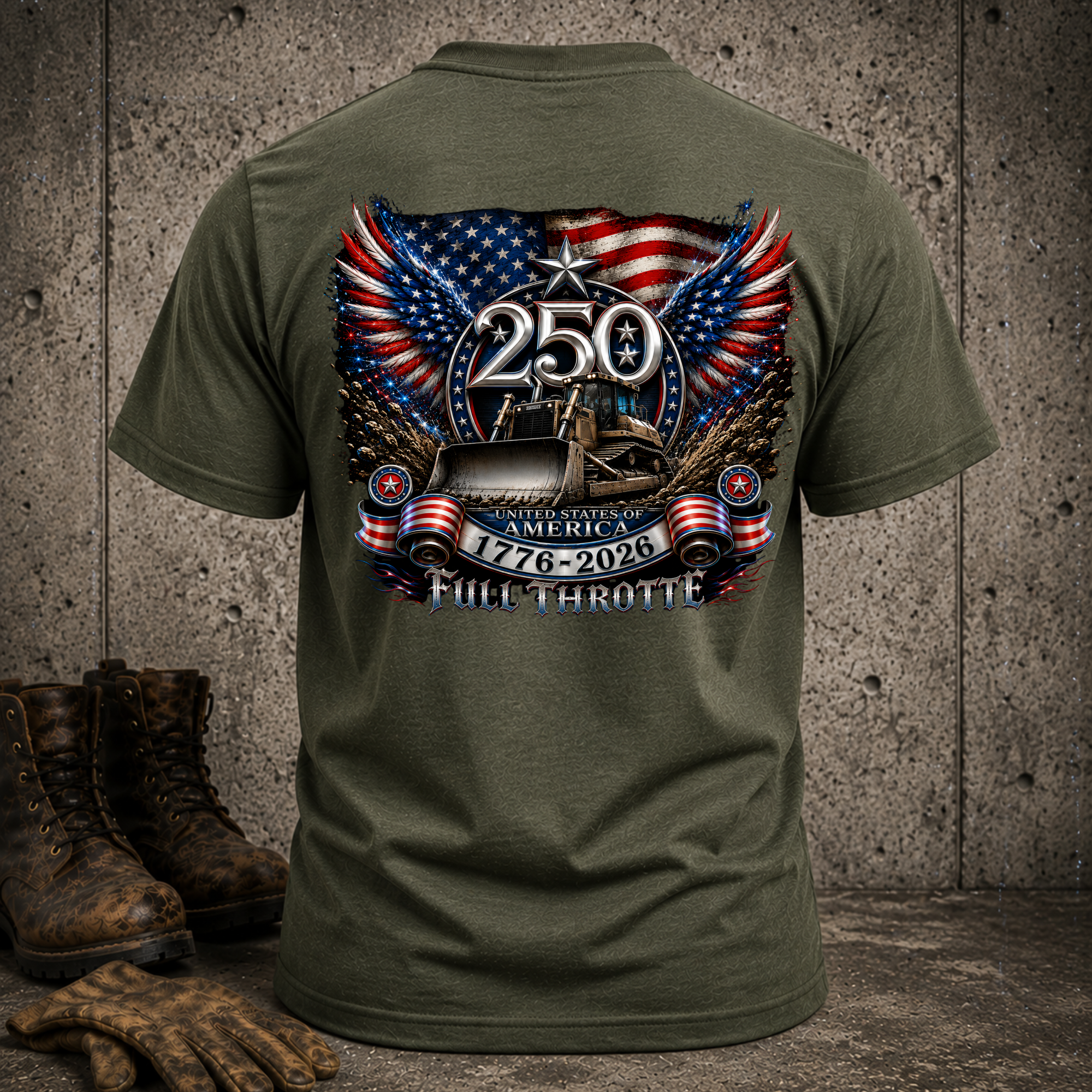 Full Throttle 250 Year Anniversary T-shirt - Patriotic Tee