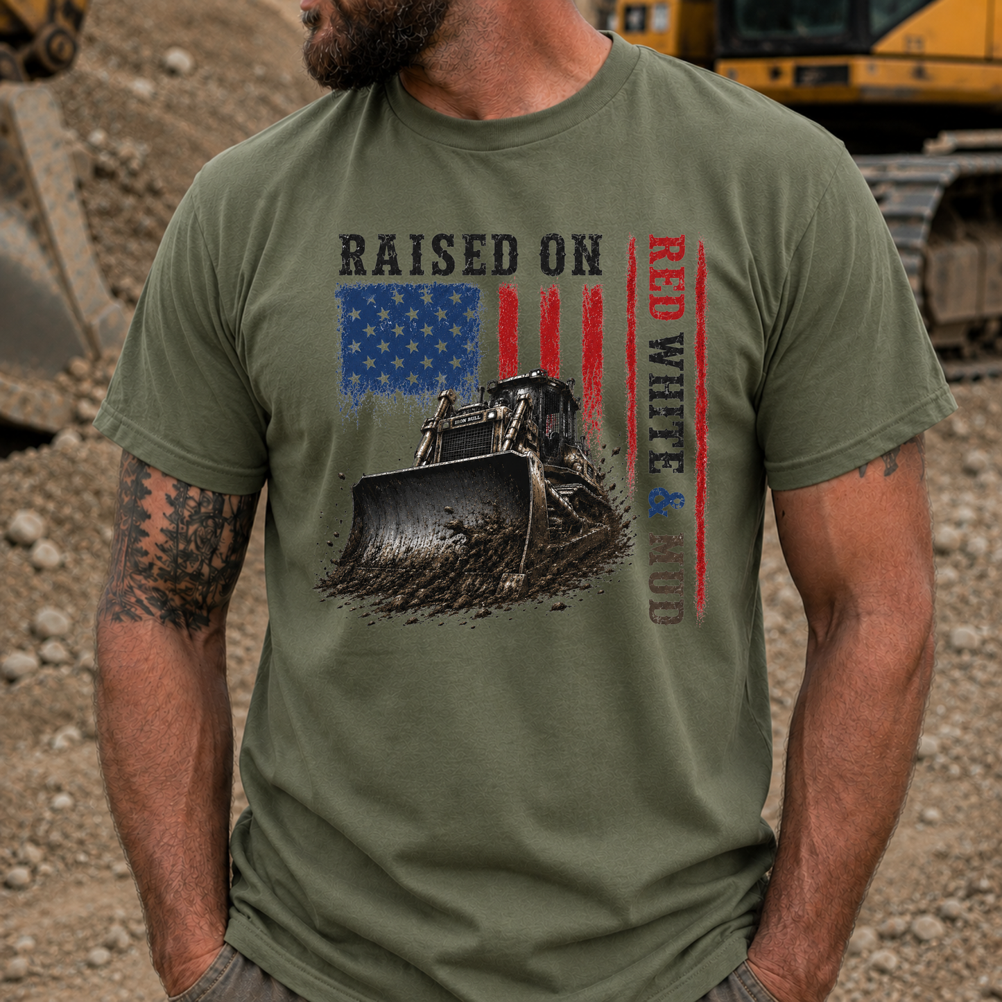 Raised on Red White & Mud — Front Design