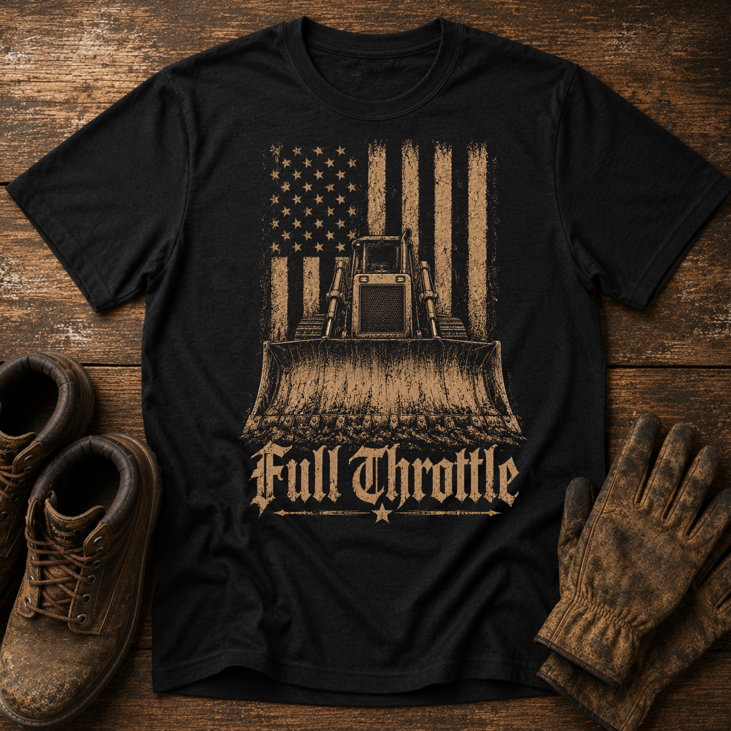 Full Throttle Dozer American Flag