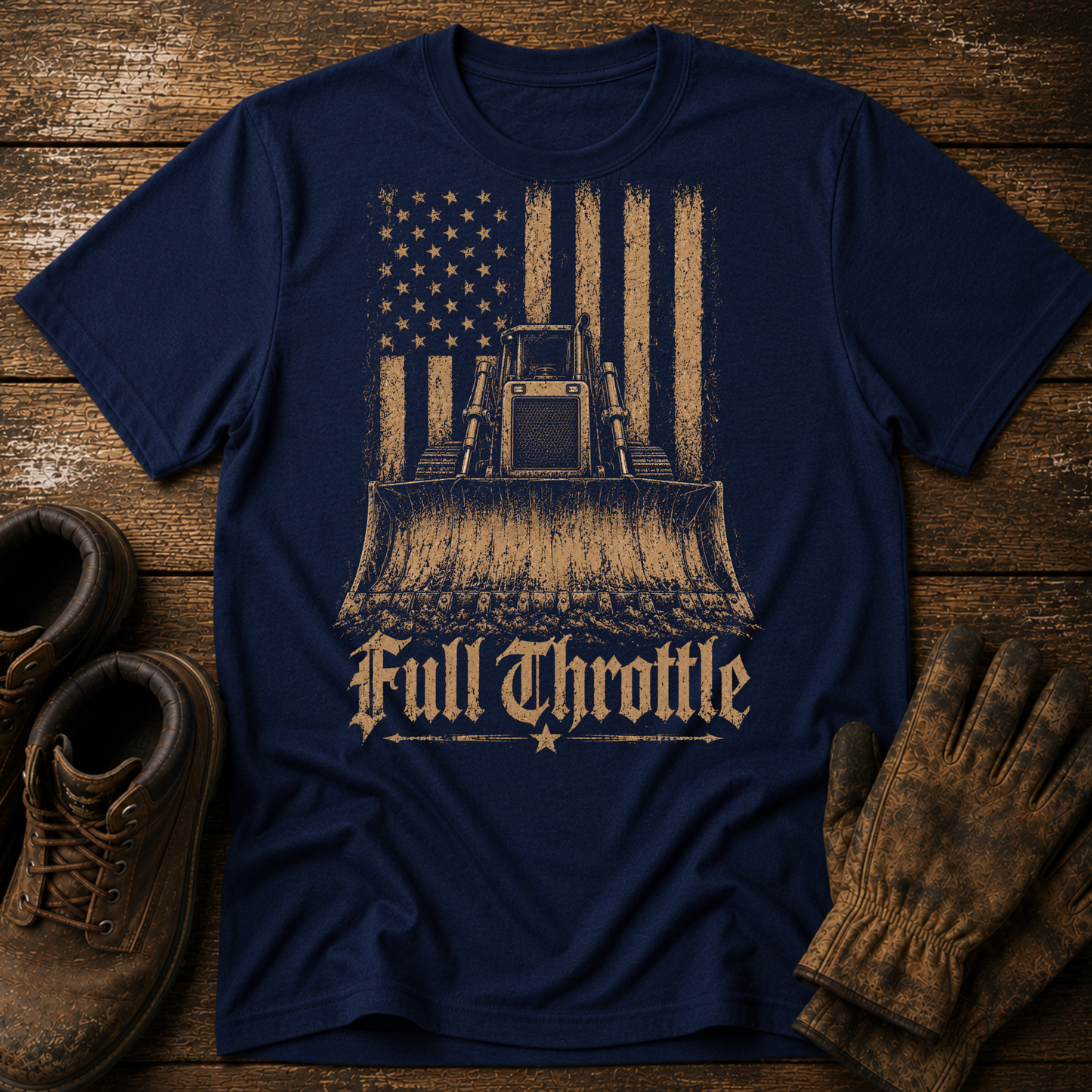 Full Throttle Dozer American Flag