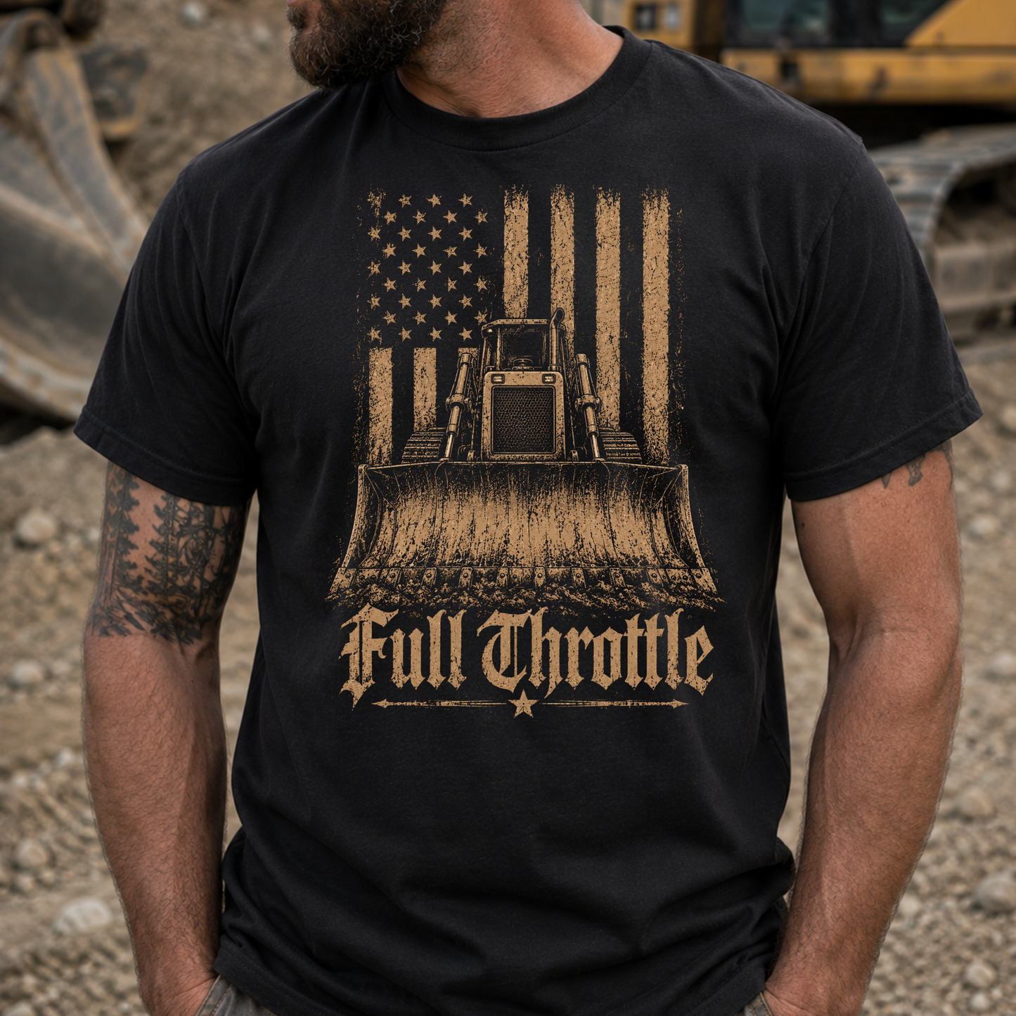 Full Throttle Dozer American Flag