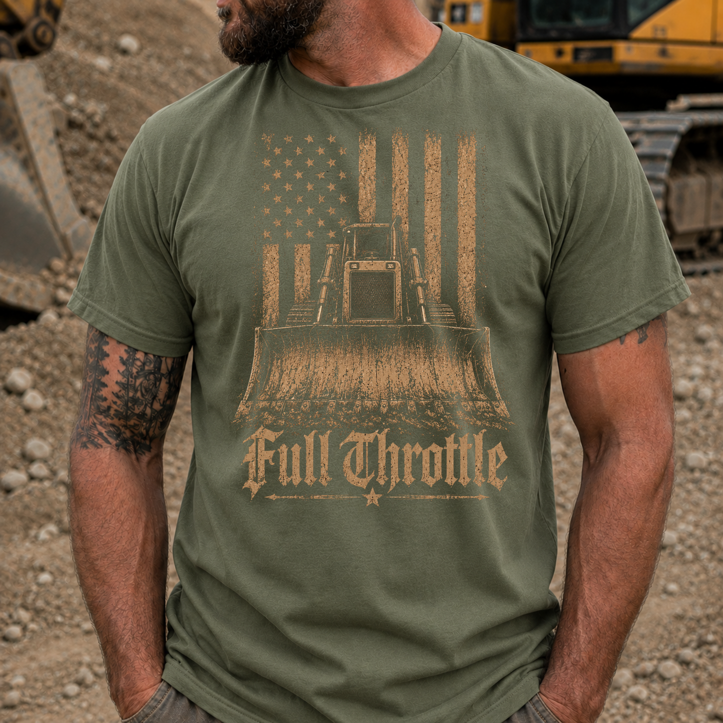 Full Throttle Dozer American Flag