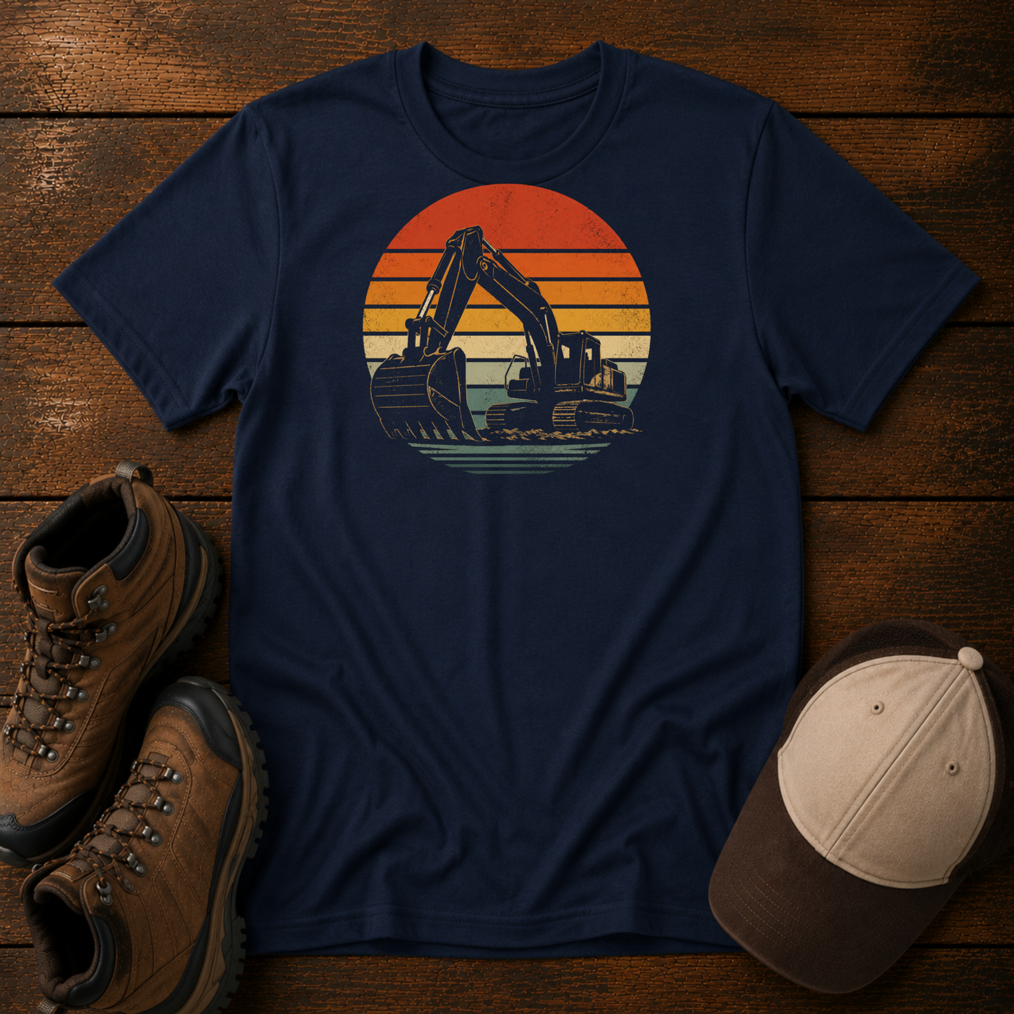 Vintage Excavator Kids Shirt
