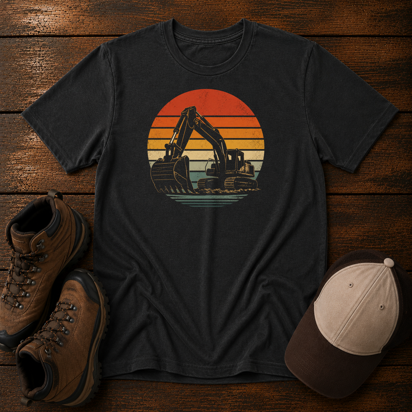 Vintage Excavator Kids Shirt
