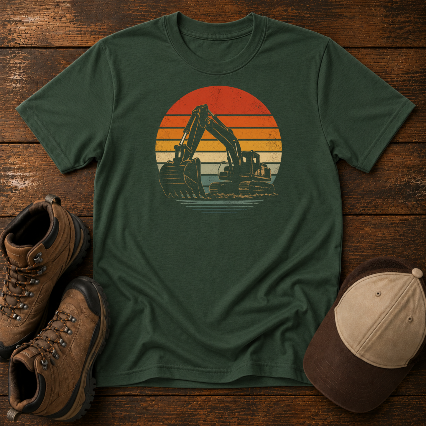 Vintage Excavator Kids Shirt