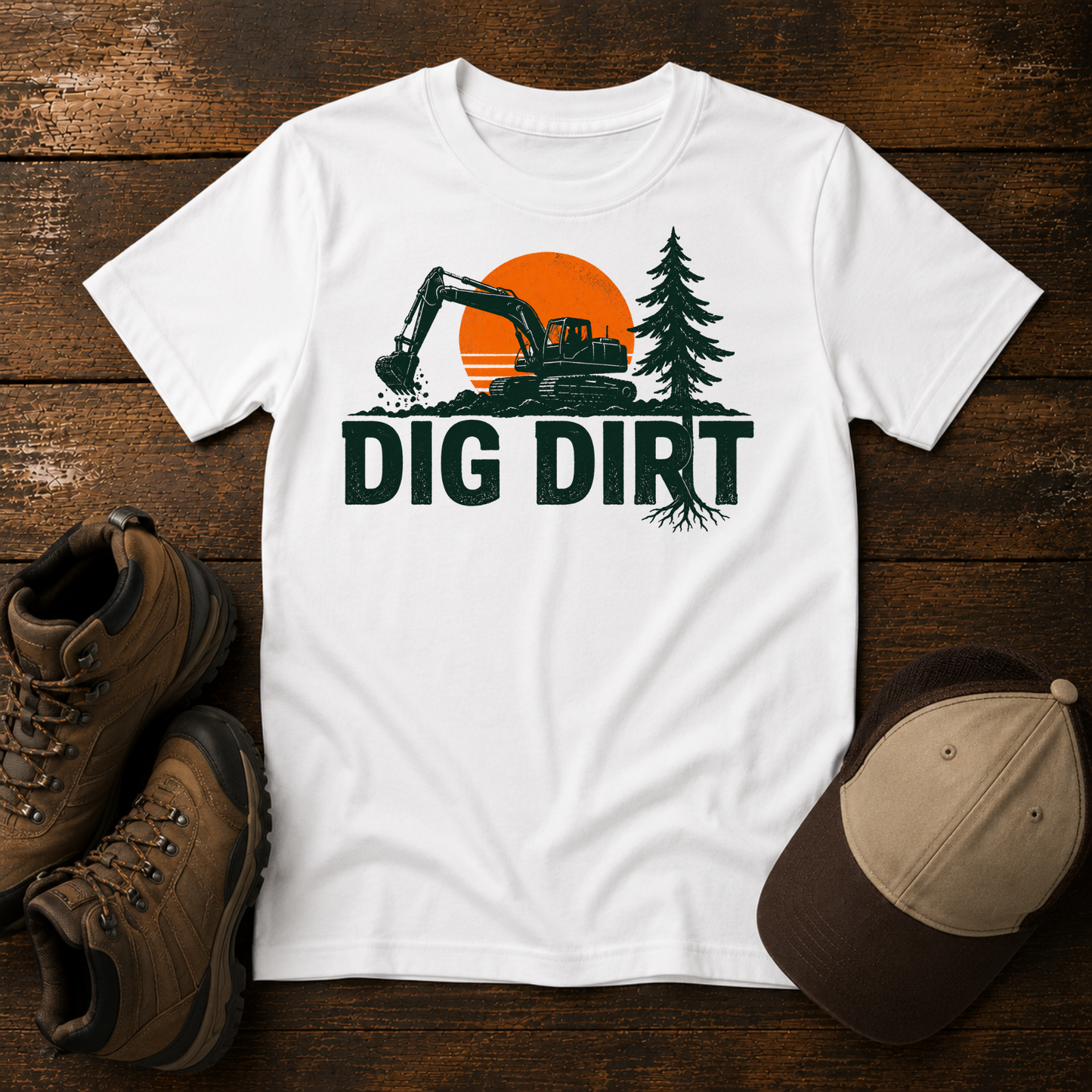 Dig Dirt Excavator Shirt for Kids