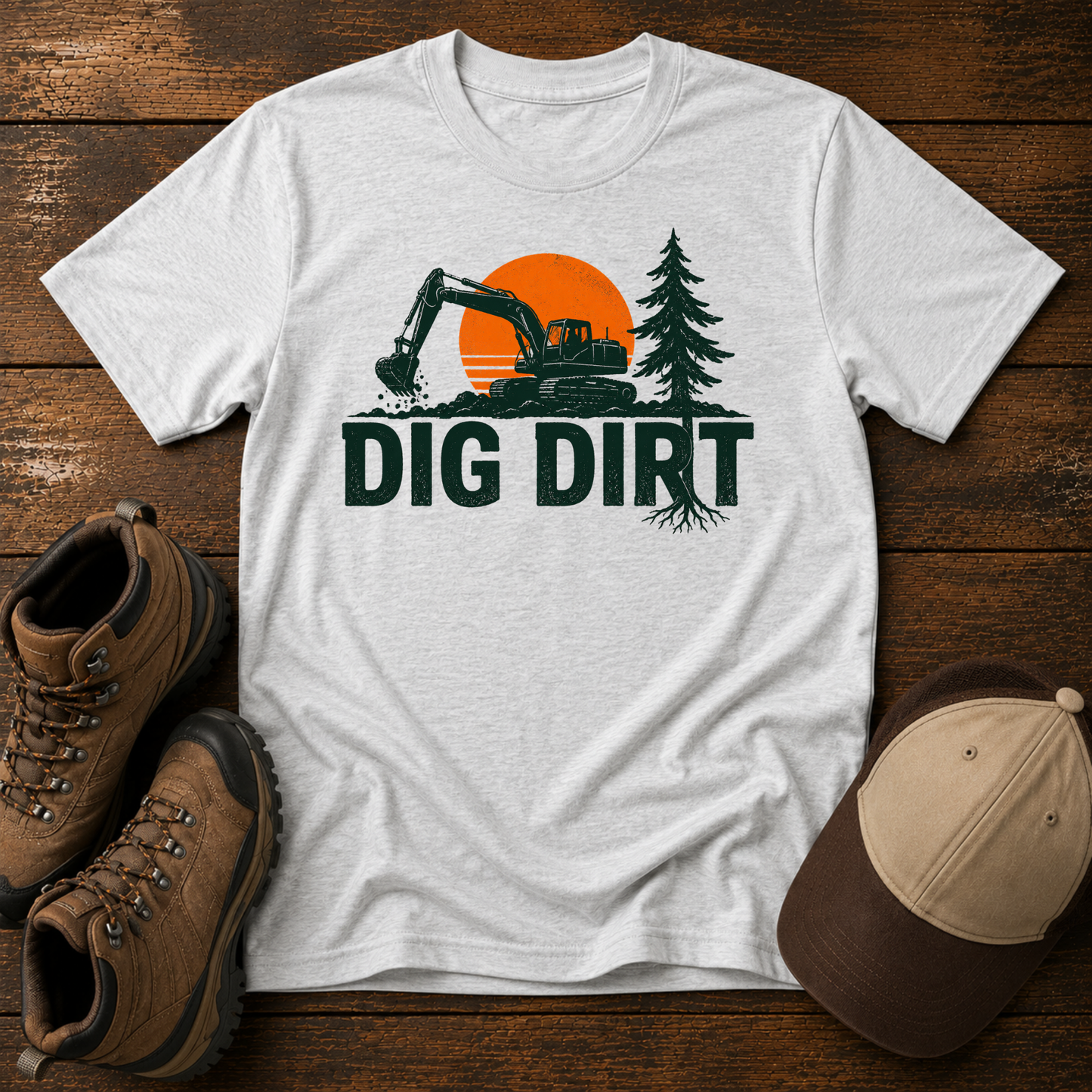 Dig Dirt Excavator Shirt for Kids