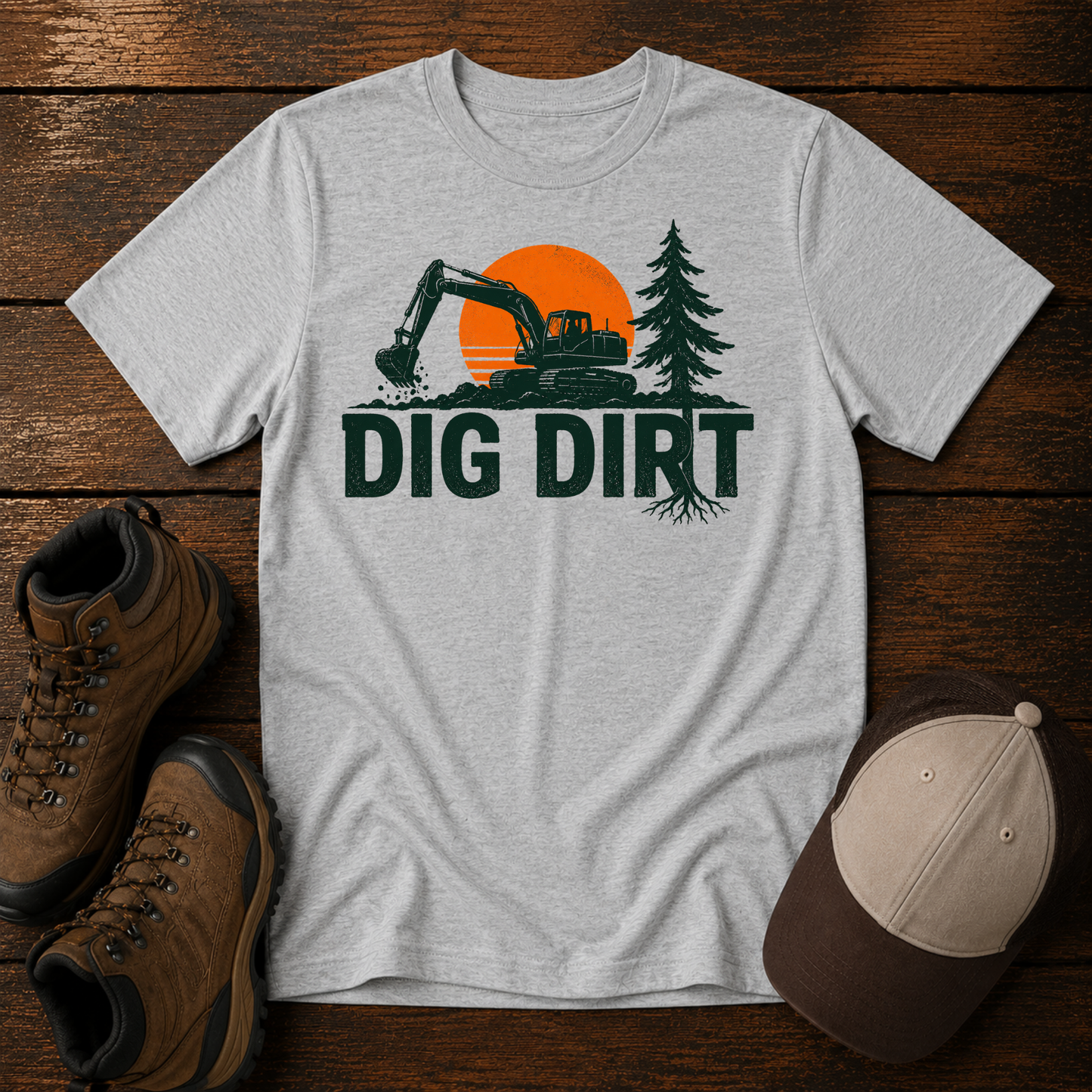 Dig Dirt Excavator Shirt for Kids