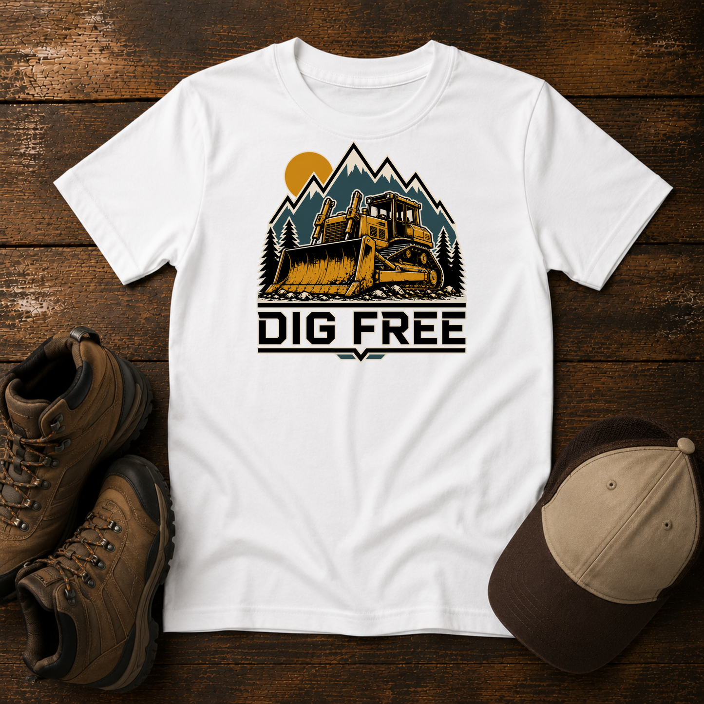 Dig Free Bulldozer Shirt for Kids