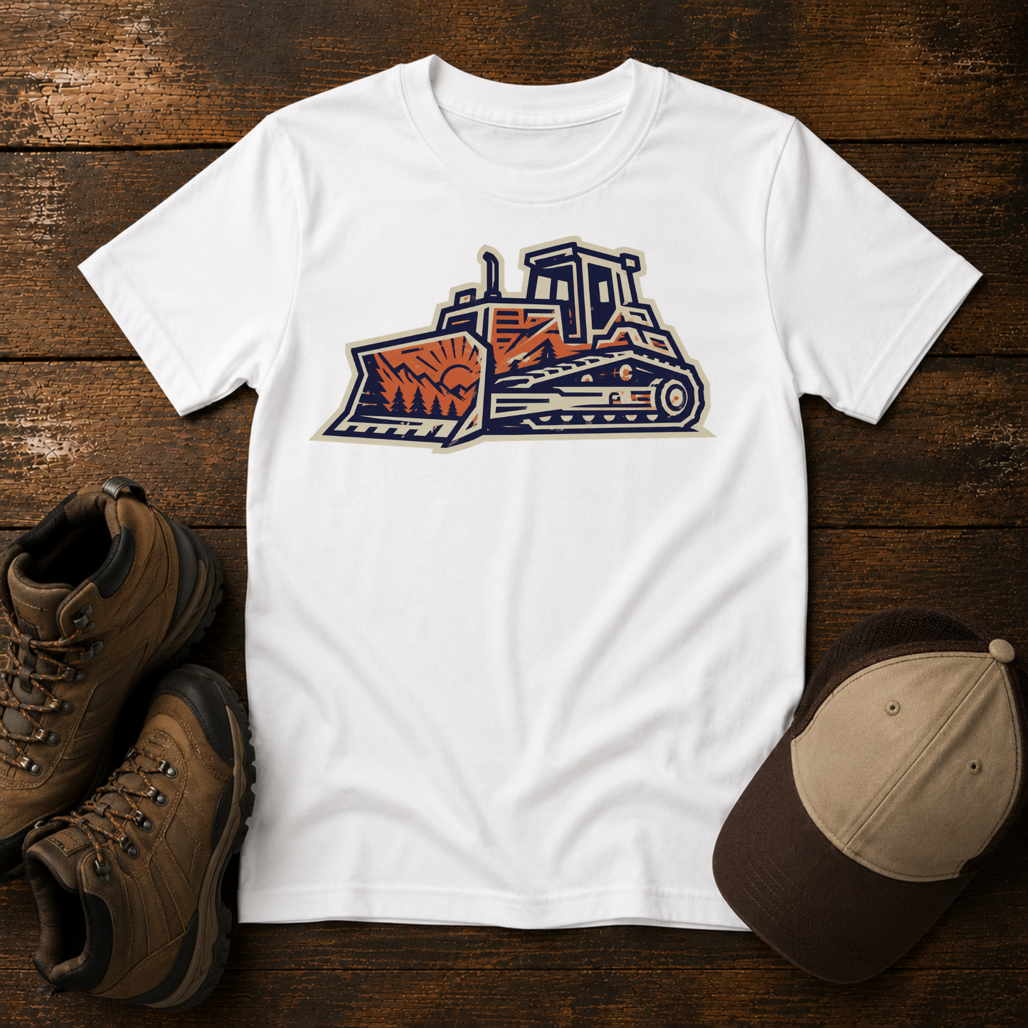 Kids Bulldozer Shirt, Construction Equipment Tee