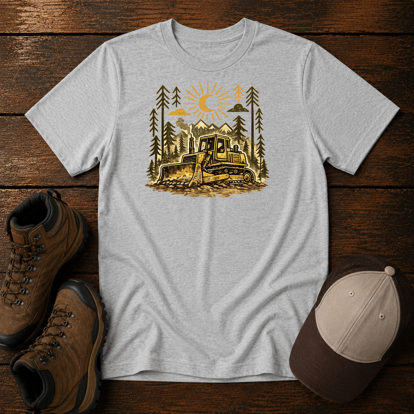 Excavator Woodland Shirt for Kids