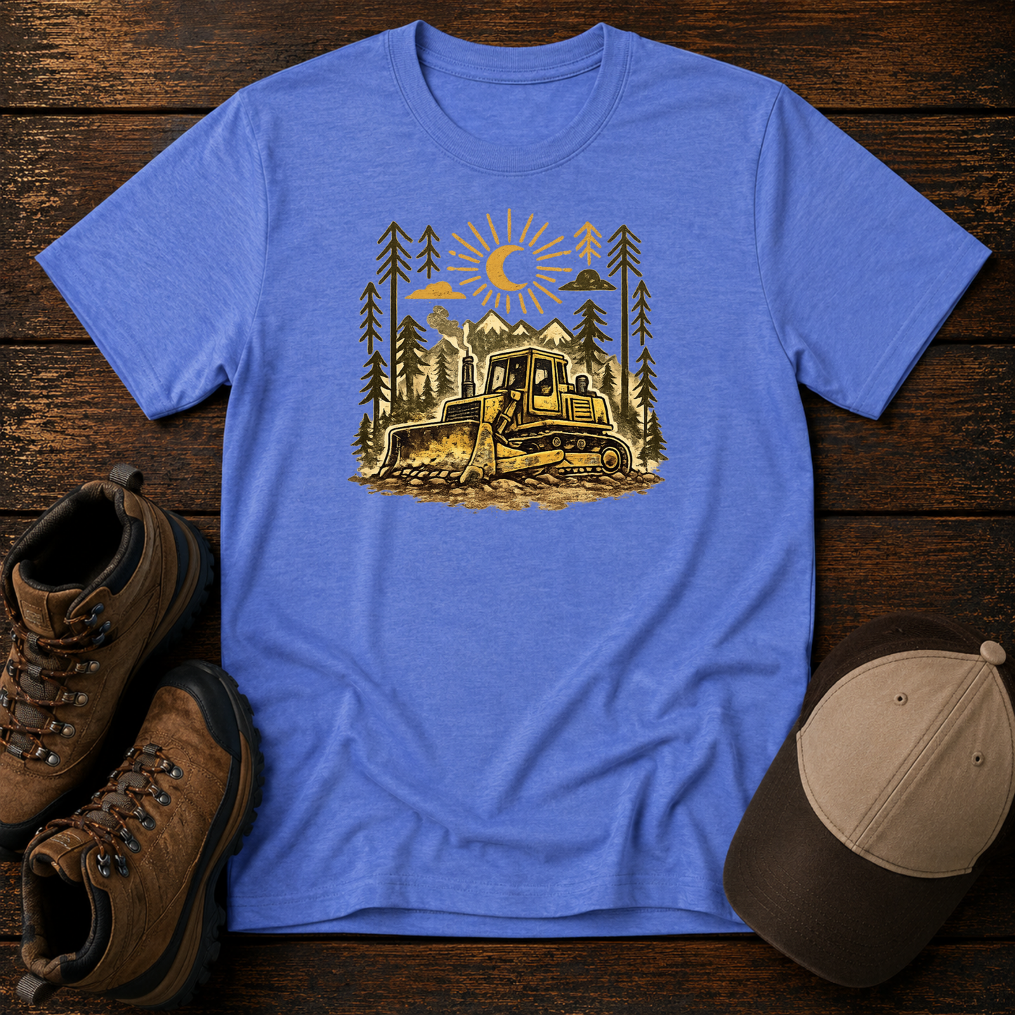 Excavator Woodland Shirt for Kids