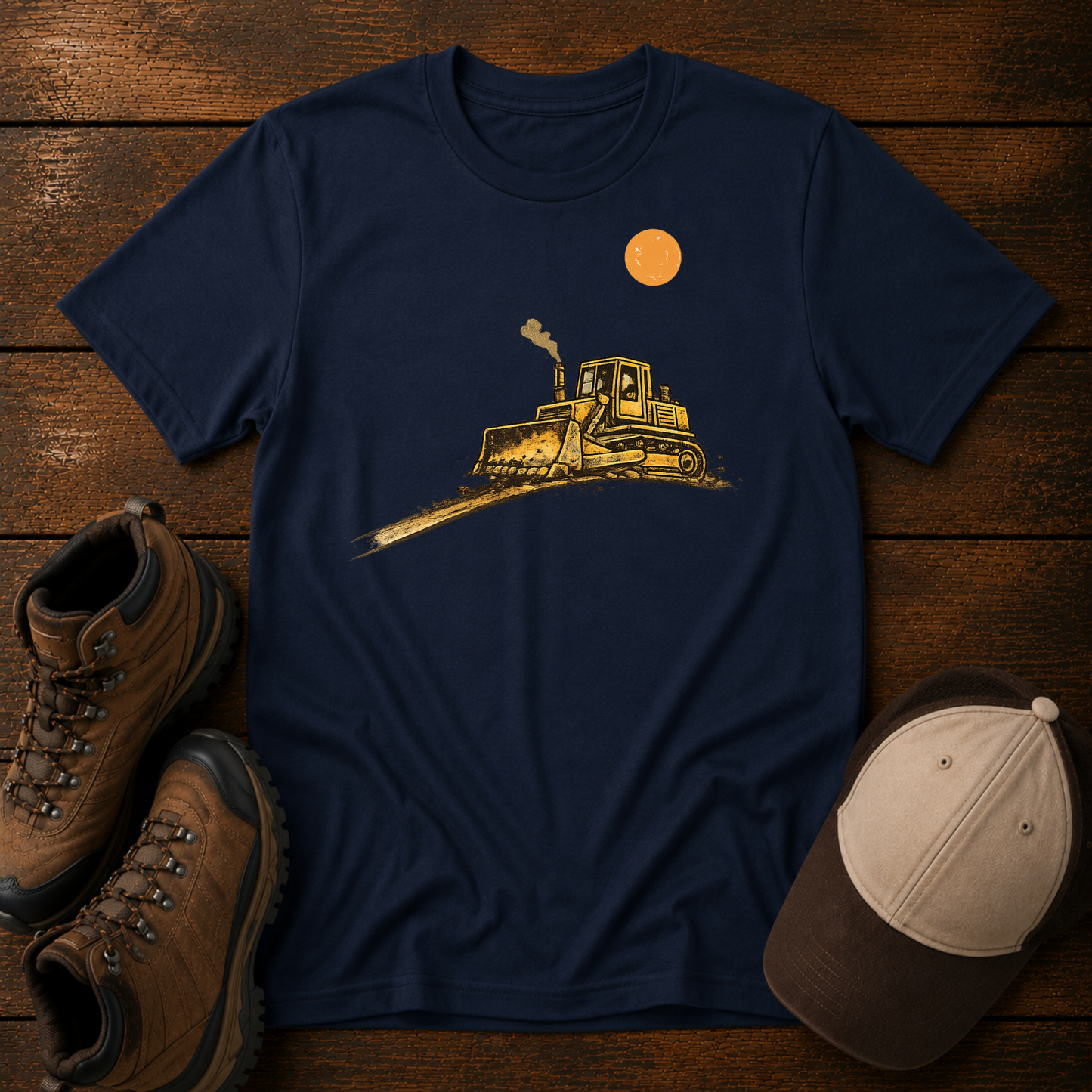 Kids Bulldozer Shirt, Minimalist Construction Tee