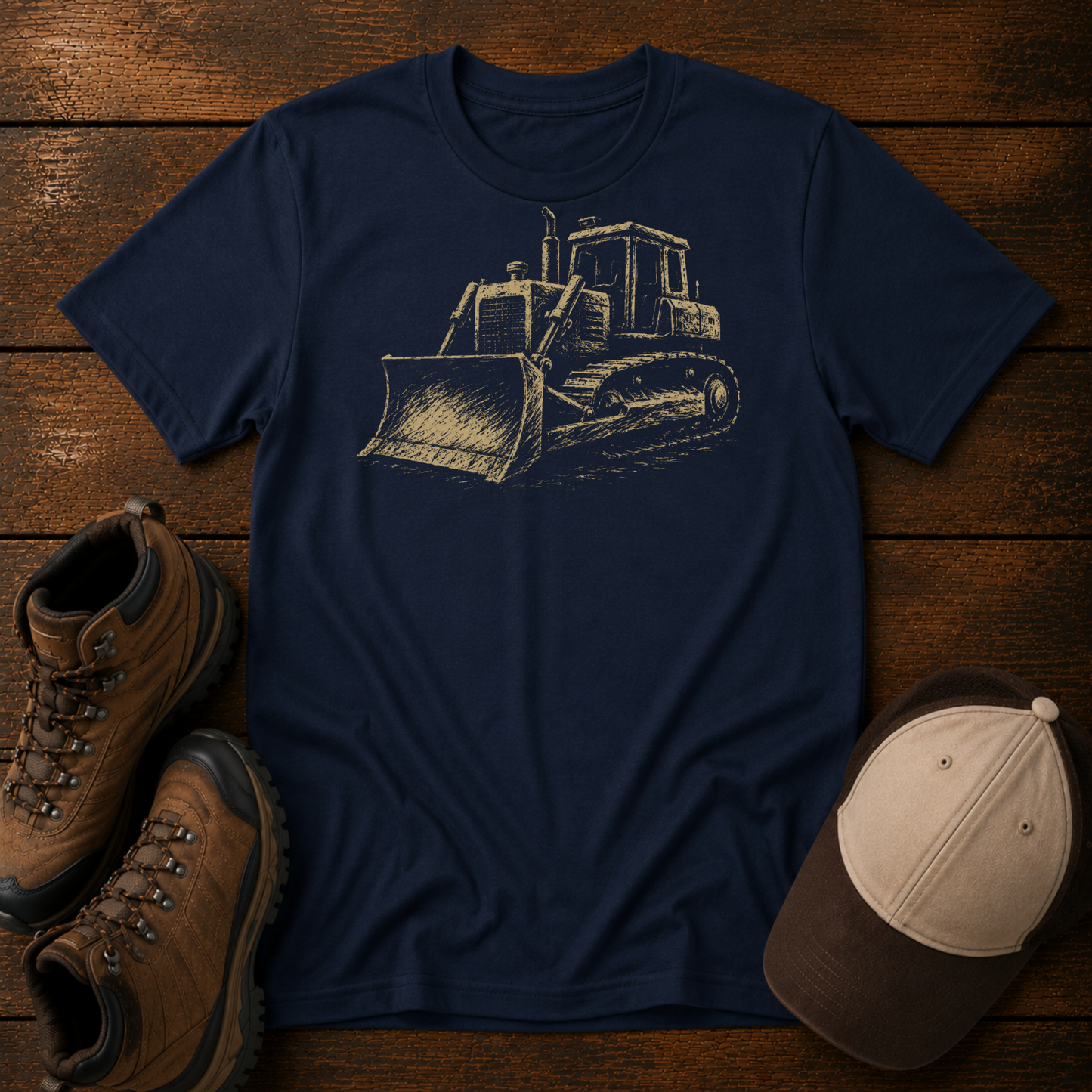 Bulldozer Kids Shirt | Minimalist Construction Tee