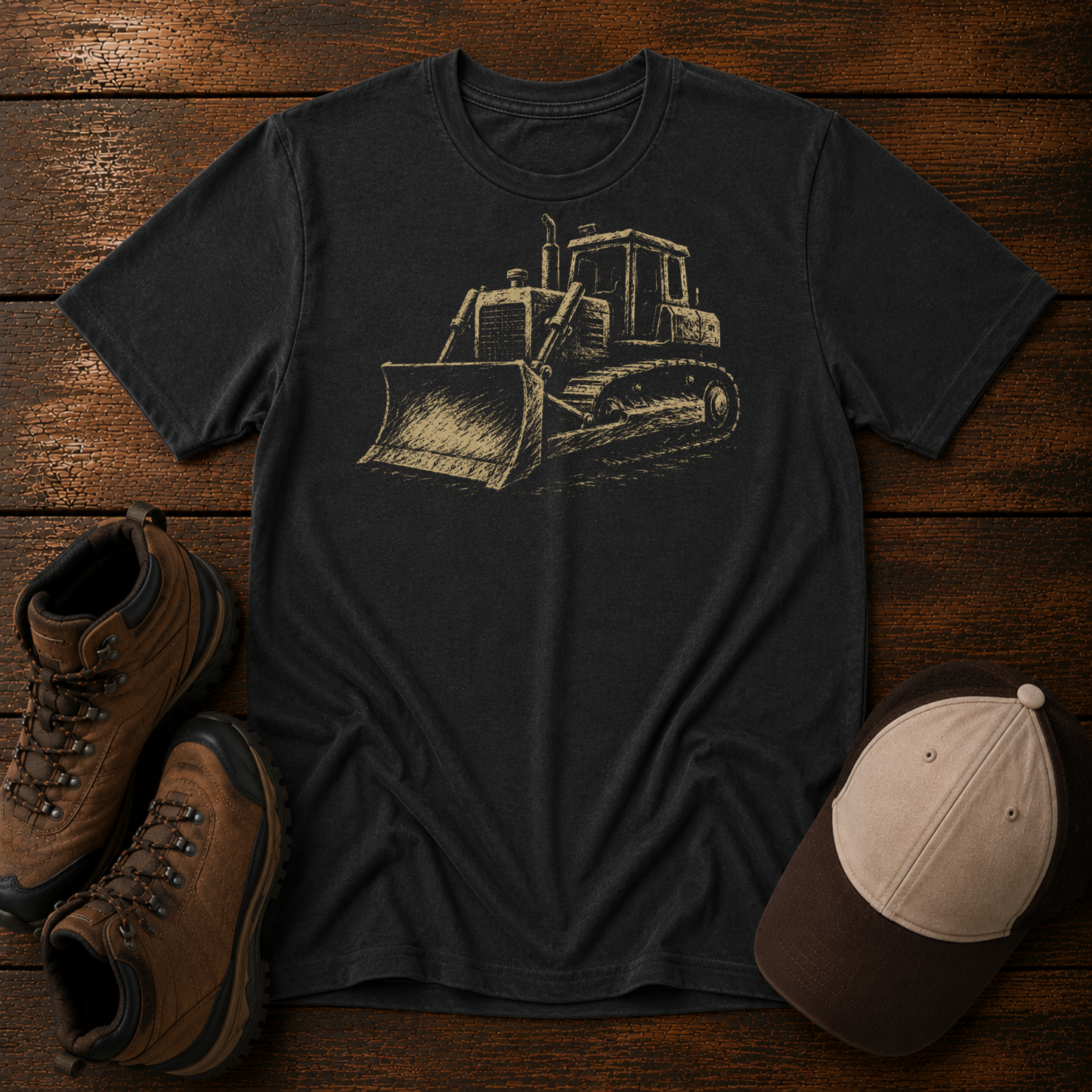 Bulldozer Kids Shirt | Minimalist Construction Tee