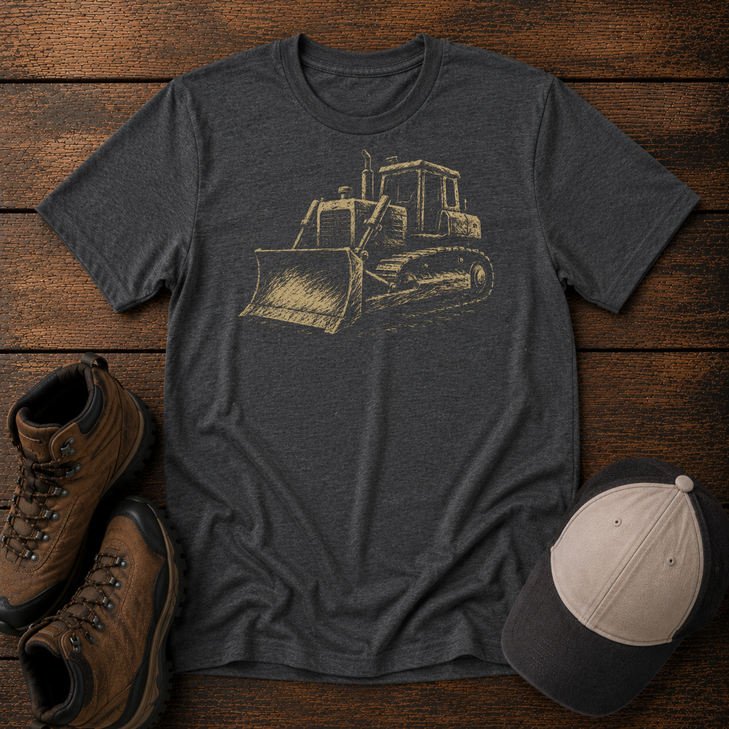 Bulldozer Kids Shirt | Minimalist Construction Tee