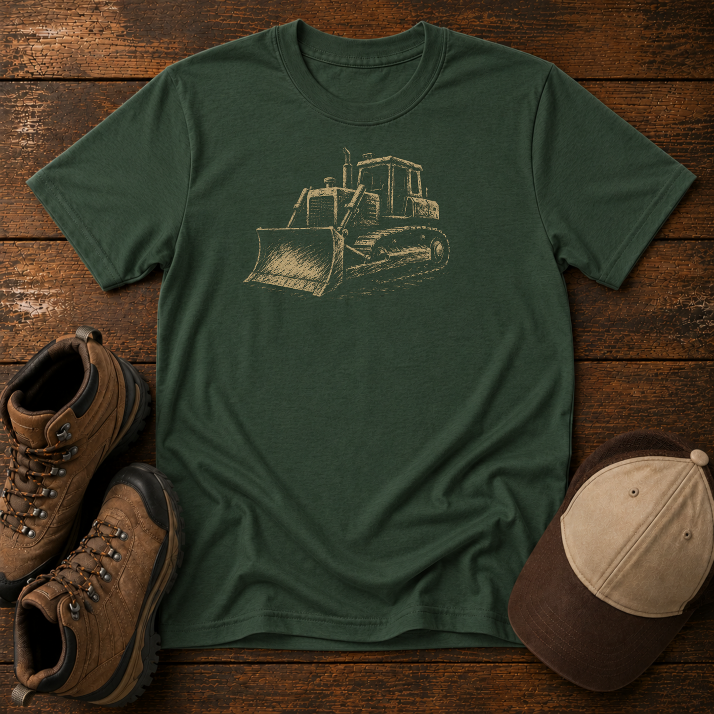 Bulldozer Kids Shirt | Minimalist Construction Tee
