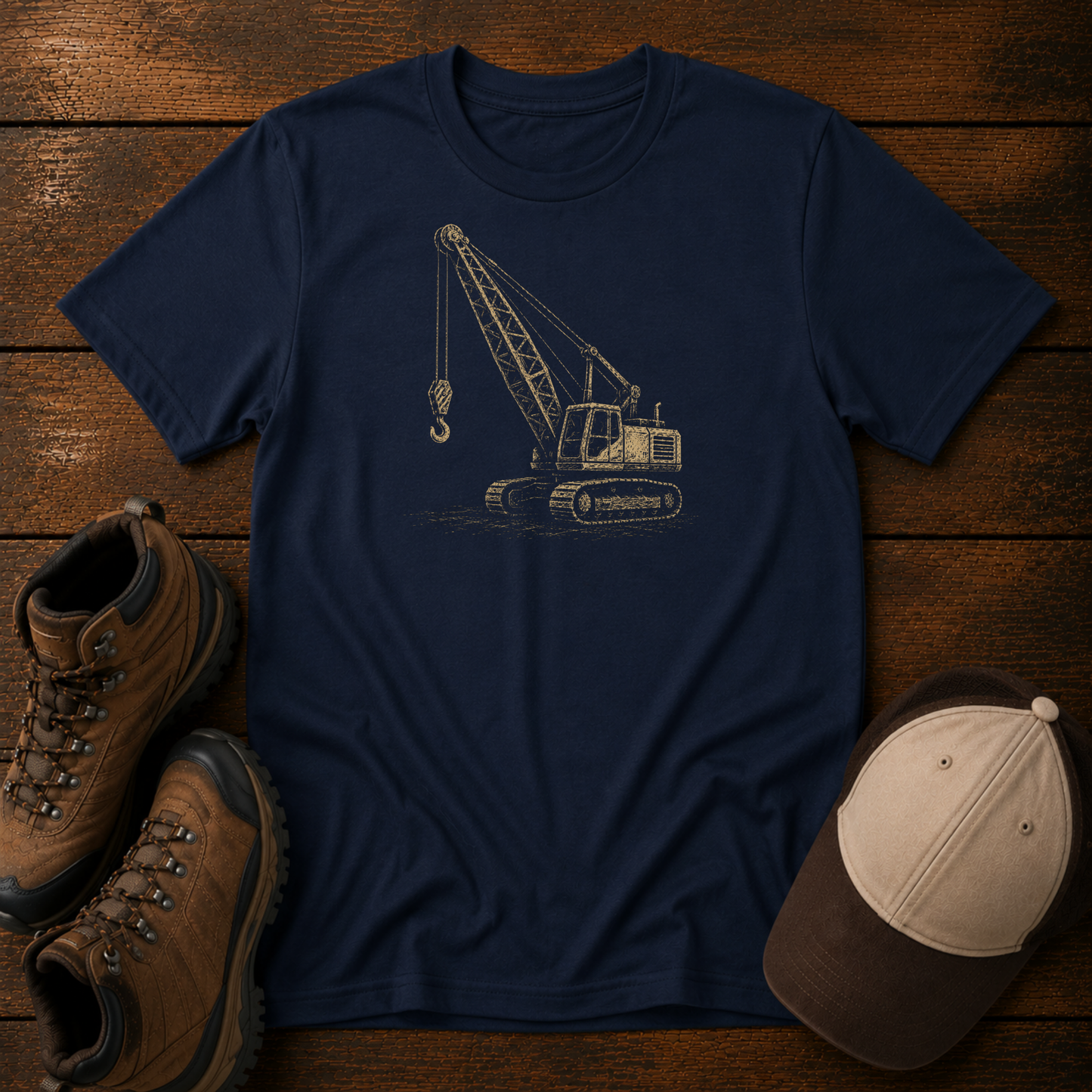 Crane Kids Shirt | Crawler Crane Construction Tee