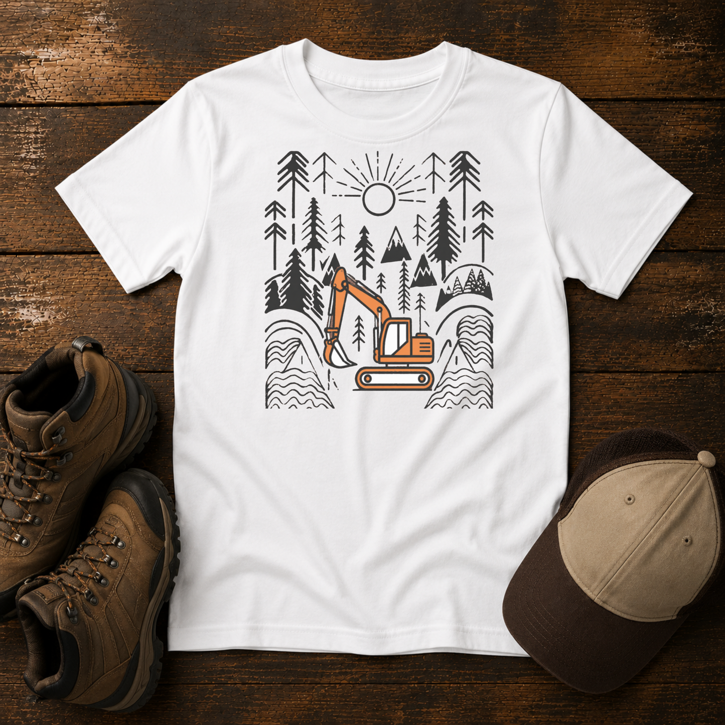 Excavator Kids Shirt | Mountain Adventure Design