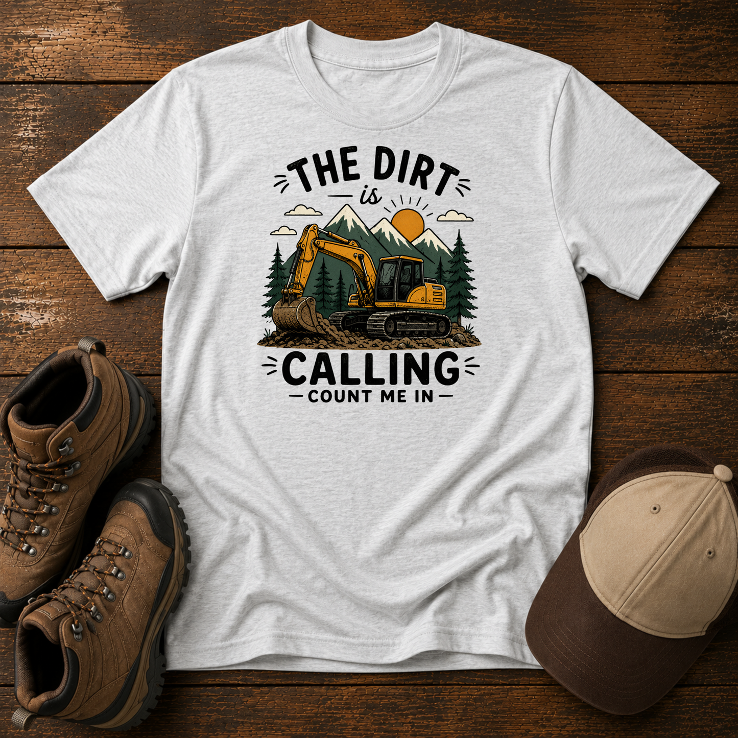 The Dirt Is Calling Count Me In Shirt | Excavator Kids Construction Tee