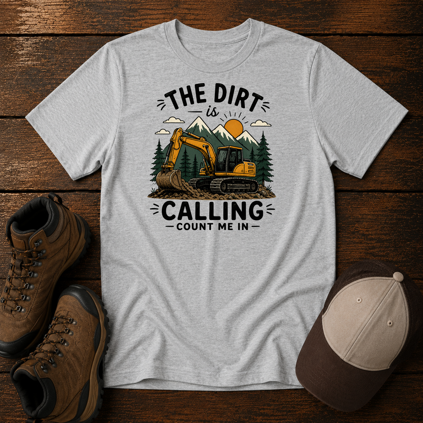 The Dirt Is Calling Count Me In Shirt | Excavator Kids Construction Tee
