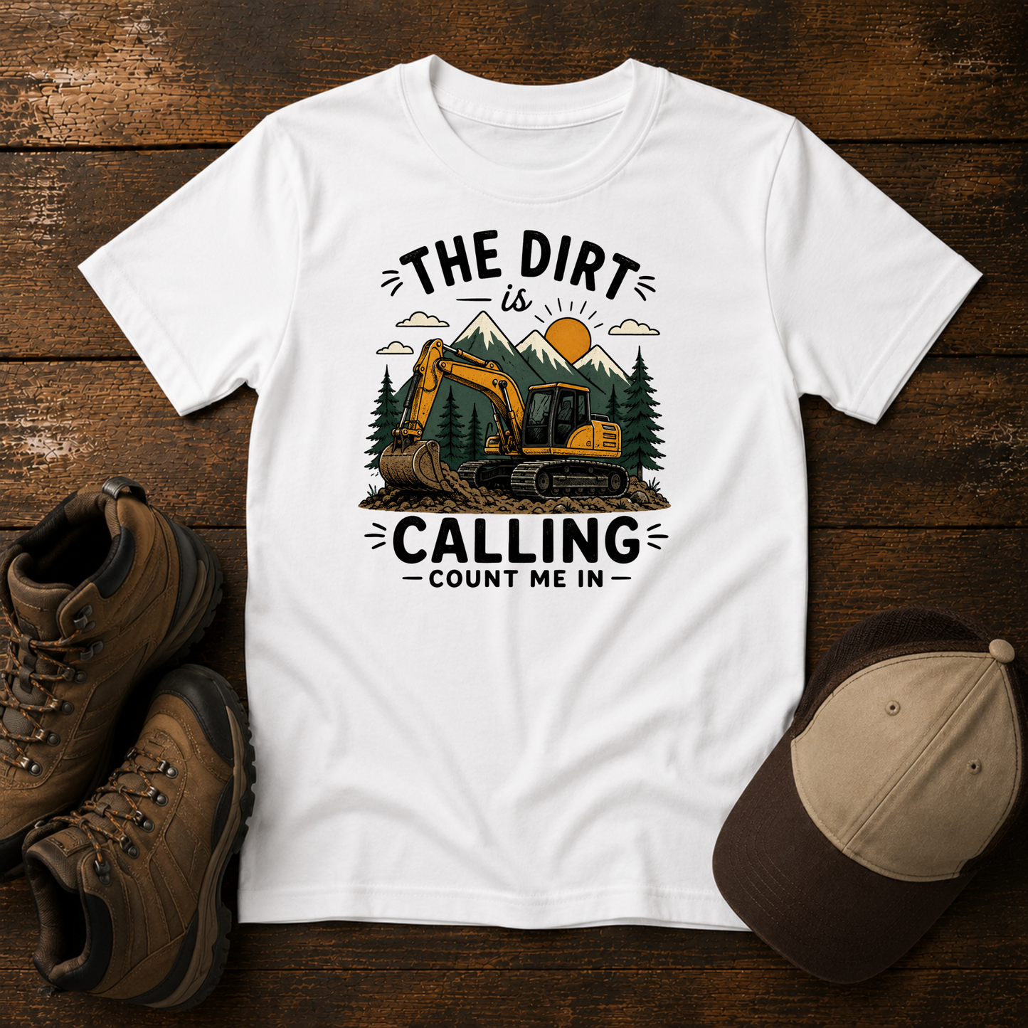 The Dirt Is Calling Count Me In Shirt | Excavator Kids Construction Tee